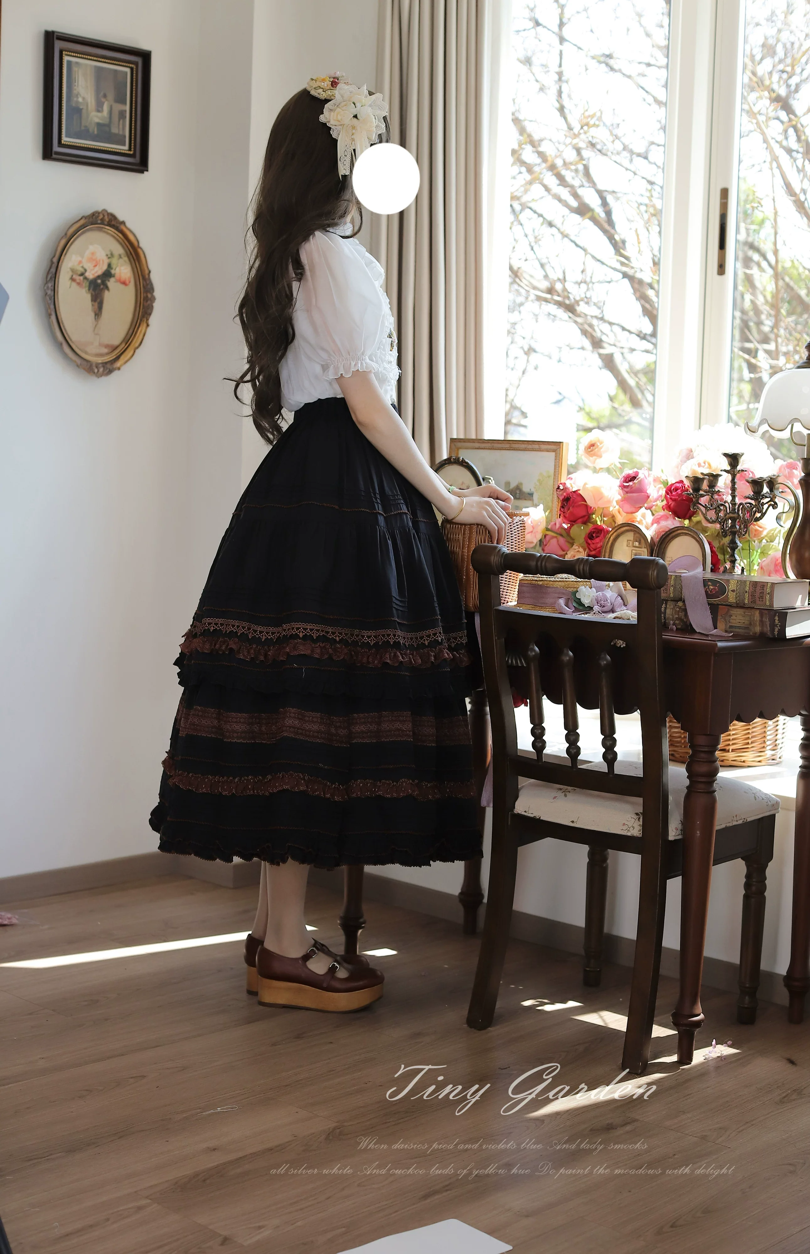 Marguerite Daisy - Classic Lolita Cotton Lining Skirt, Side Pocket - Image 5
