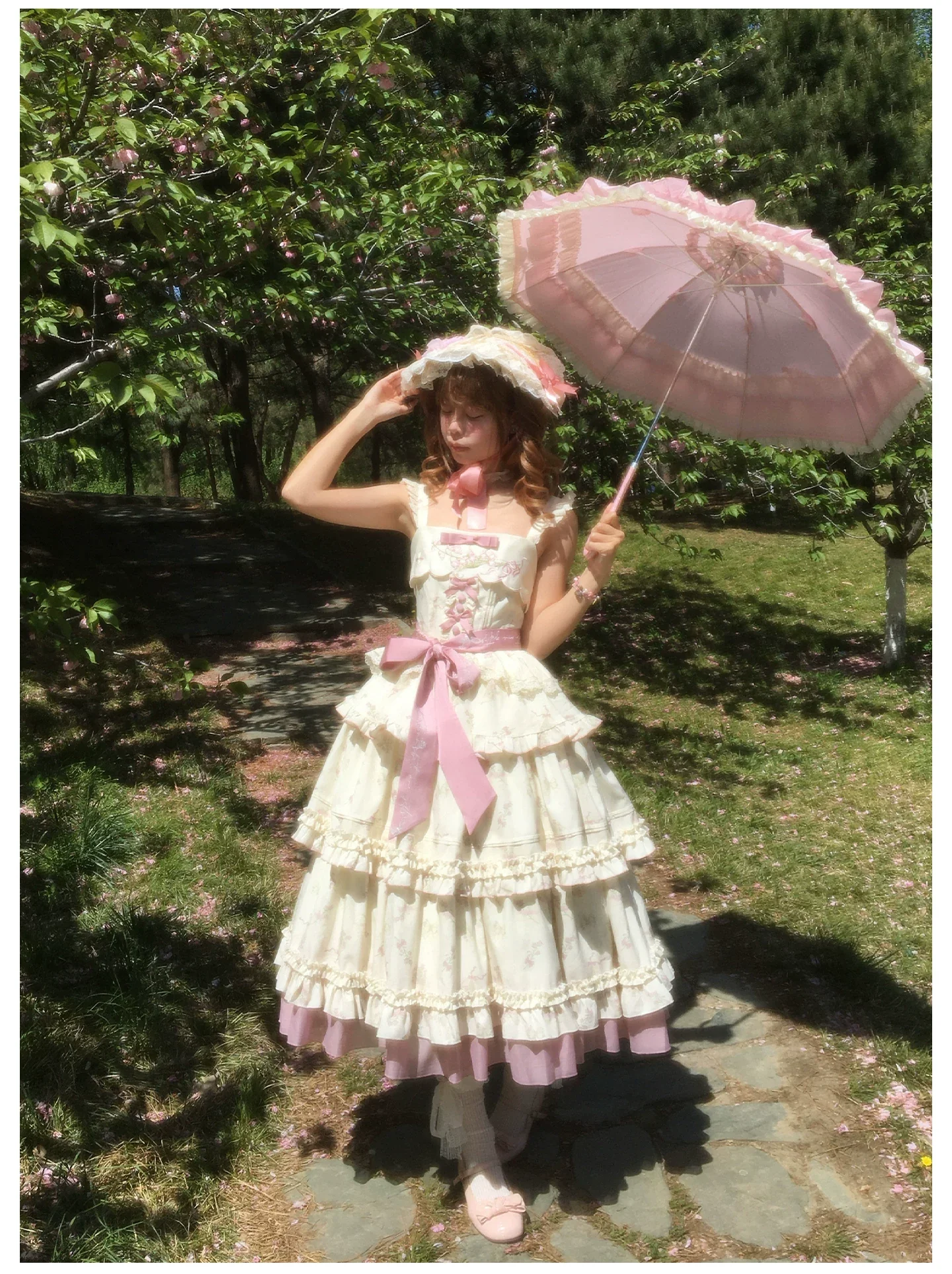 Fragrant Reminiscence - Classic Lolita Embroidered Collar Dress, Bellflower Print - Image 20