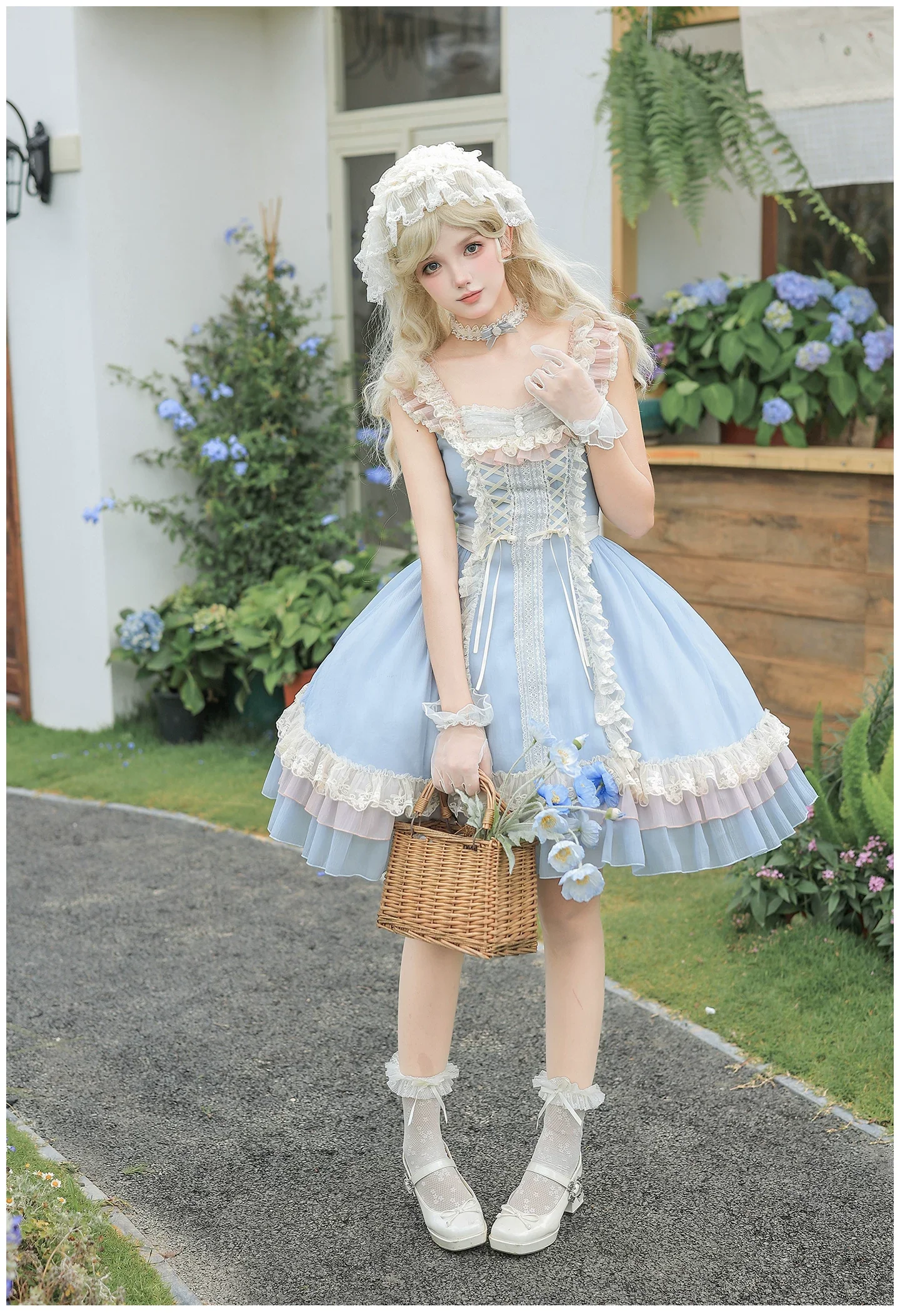 Island Diary - Classic Lolita Flutter Sleeve JSK Dress, Ruffled Lace - Image 20