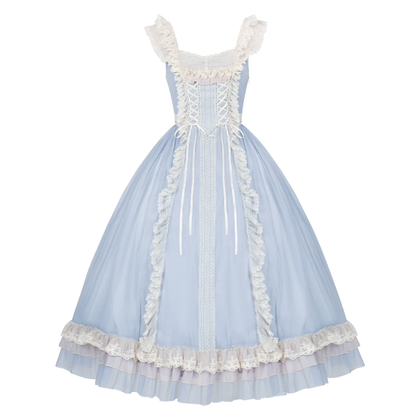 Island Diary - Classic Lolita Flutter Sleeve JSK Dress, Ruffled Lace - Image 34