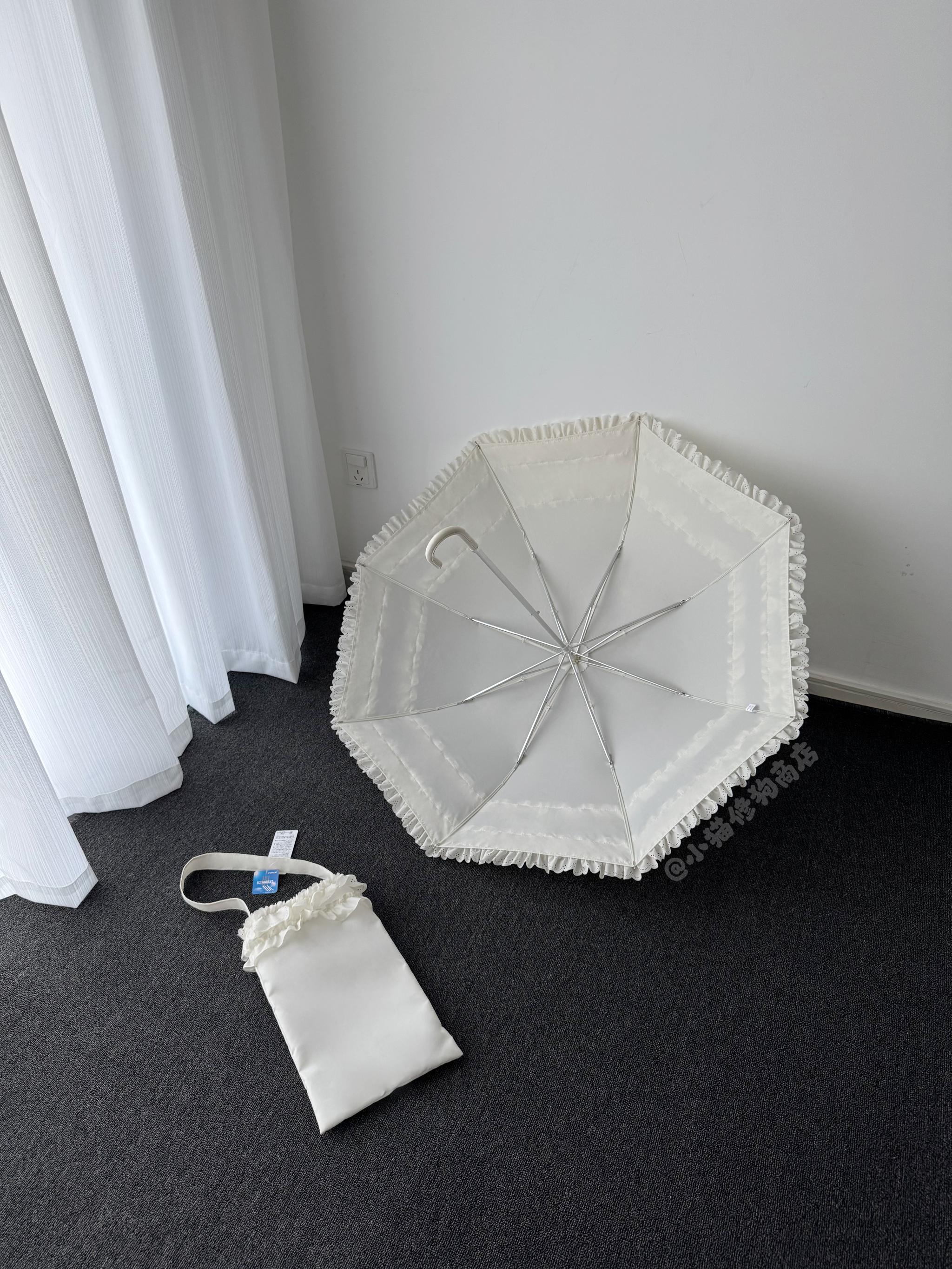Classic Lolita Foldable Sunscreen Parasol with Ruffles - Image 21