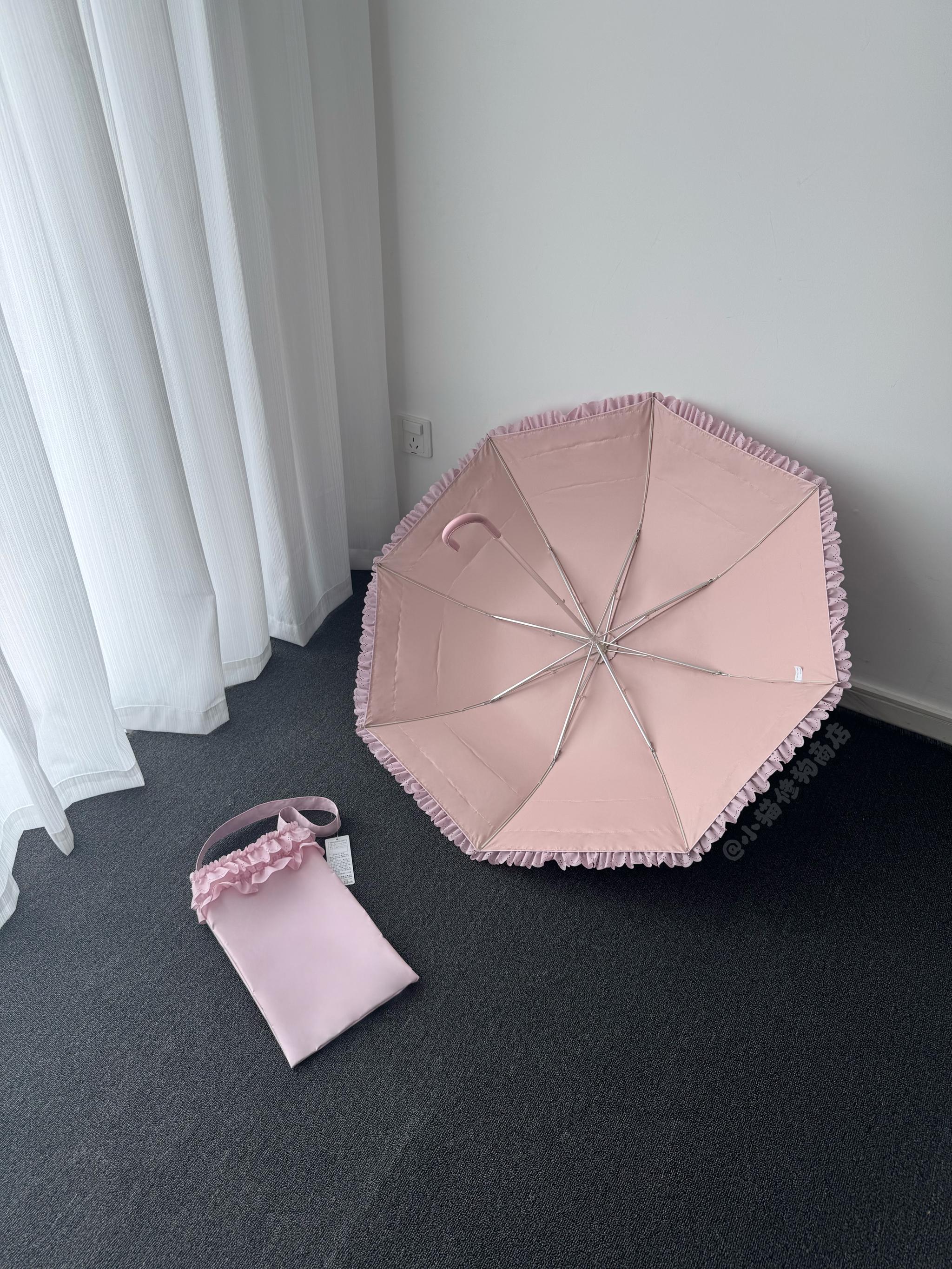 Classic Lolita Foldable Sunscreen Parasol with Ruffles - Image 24