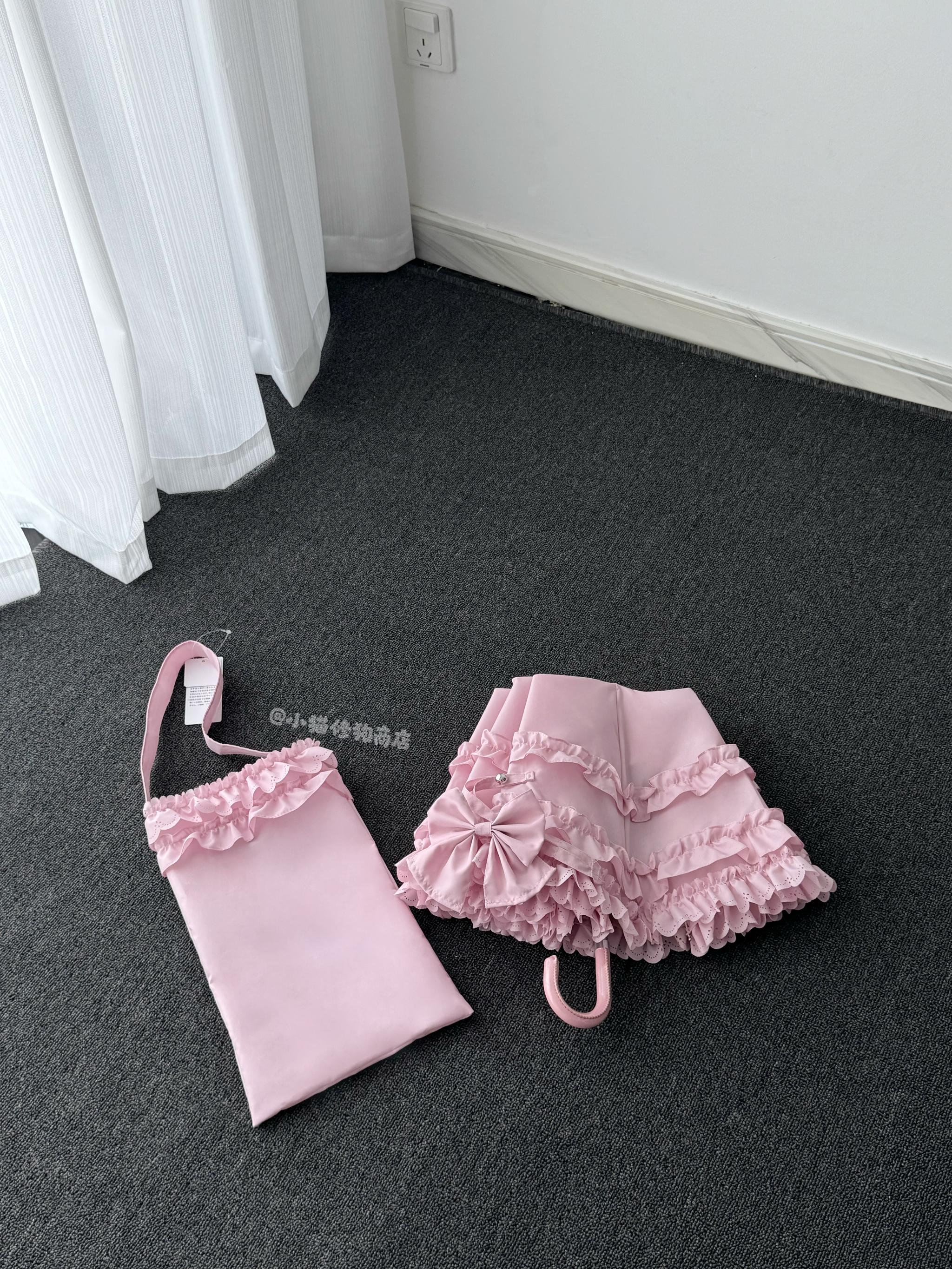 Classic Lolita Foldable Sunscreen Parasol with Ruffles - Image 34