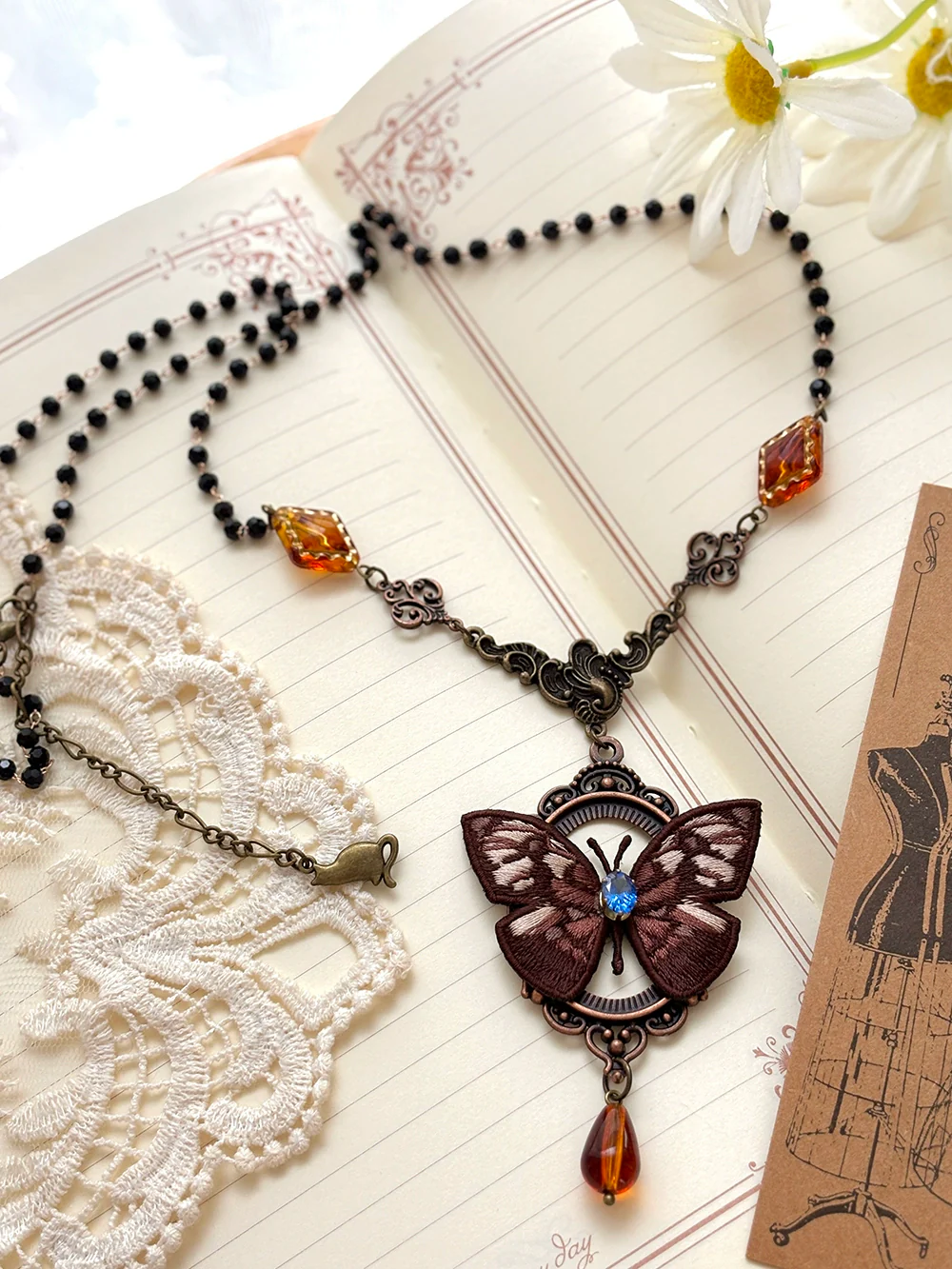 German Bookshelf - Classic Lolita Headdress, Socks, Necklace, Brooch - Image 7