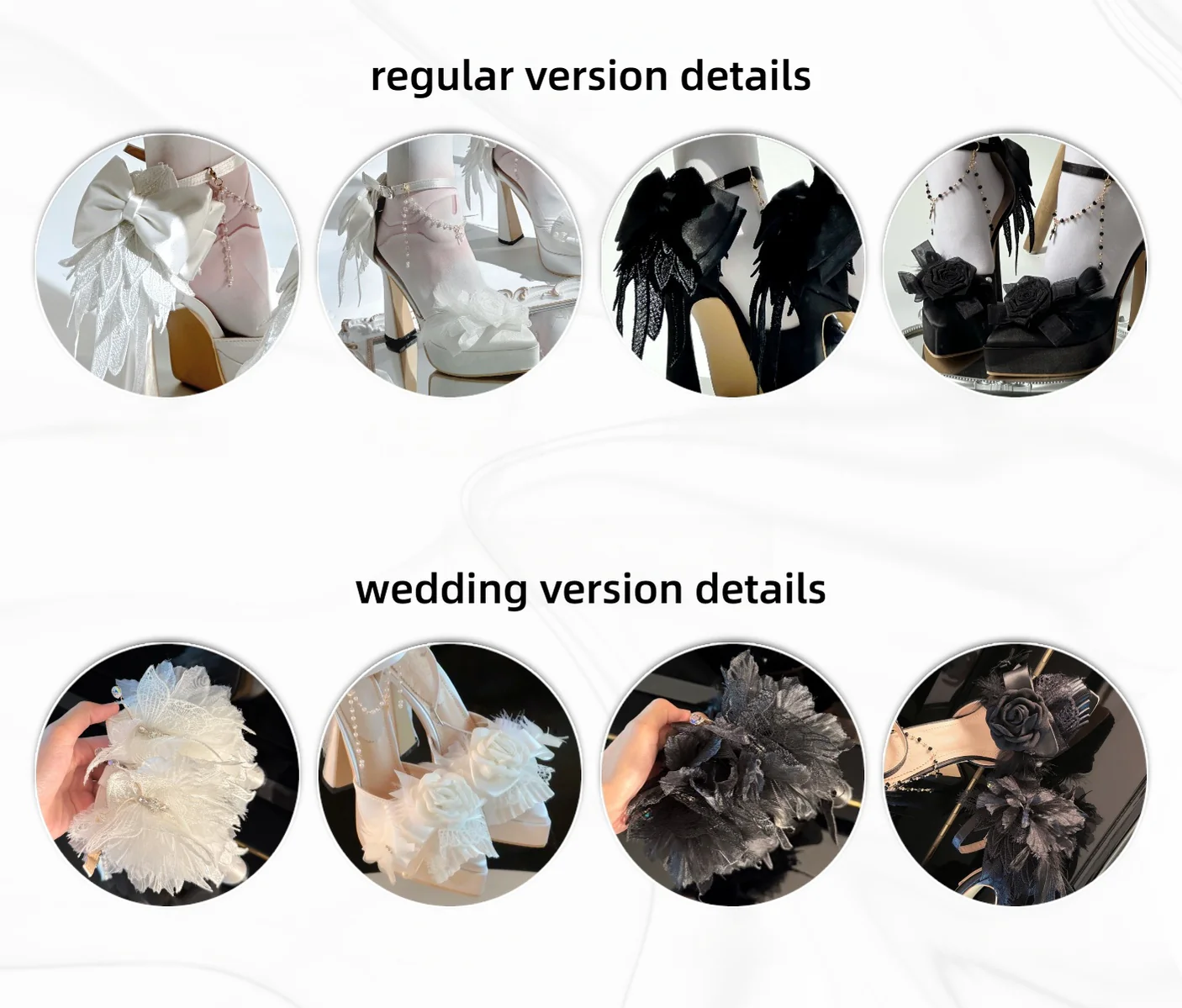 Feather Spirit - Classic Lolita Heel Shoes, Feather Decoration - Image 14