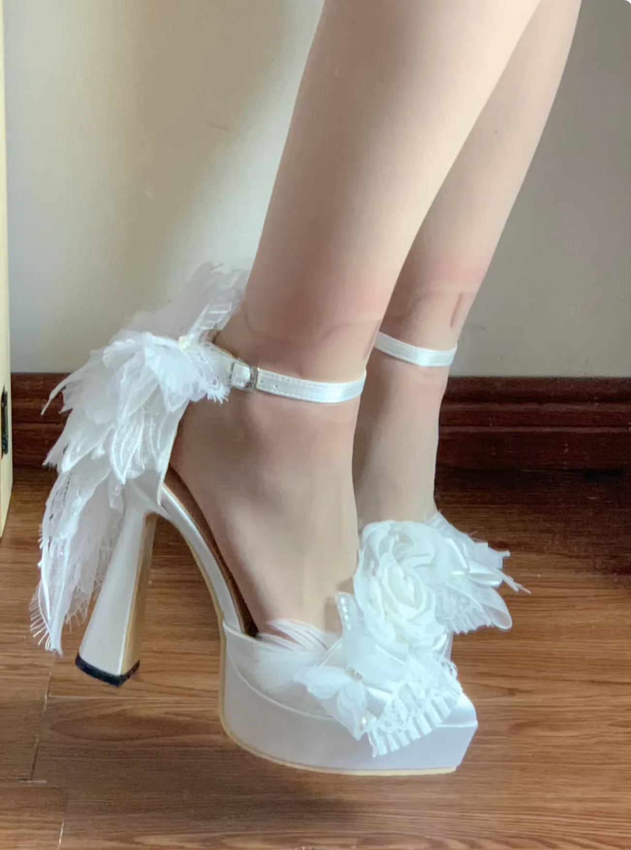 Feather Spirit - Classic Lolita Heel Shoes, Feather Decoration - Image 21