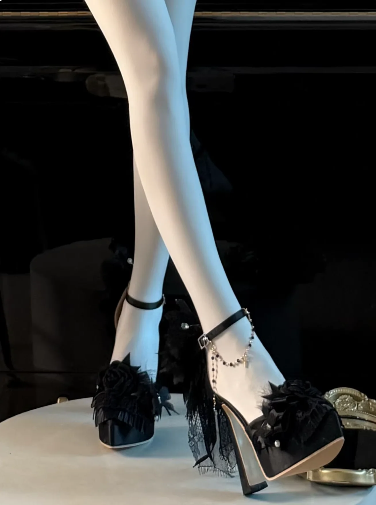 Feather Spirit - Classic Lolita Heel Shoes, Feather Decoration - Image 22