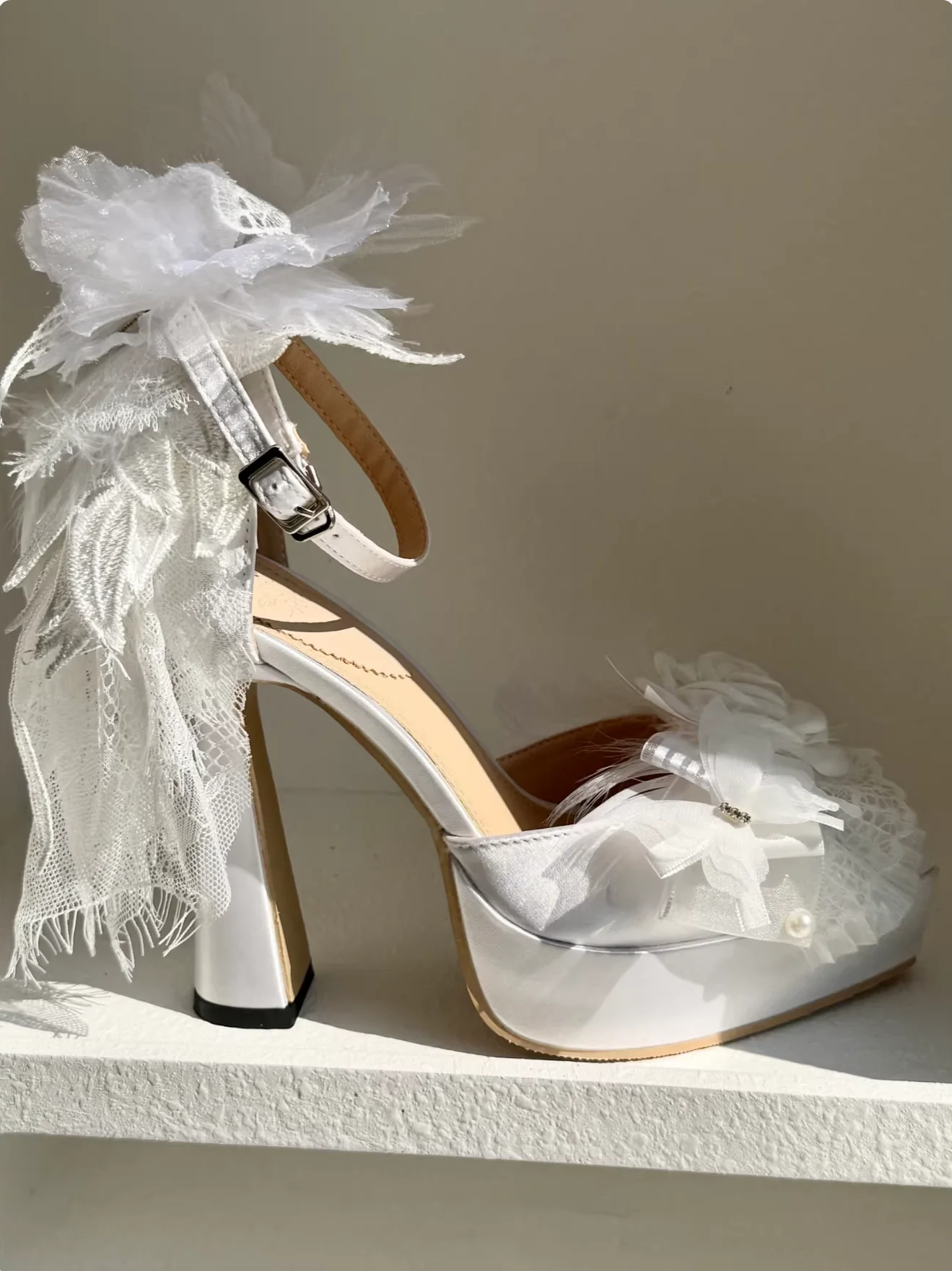 Feather Spirit - Classic Lolita Heel Shoes, Feather Decoration - Image 26
