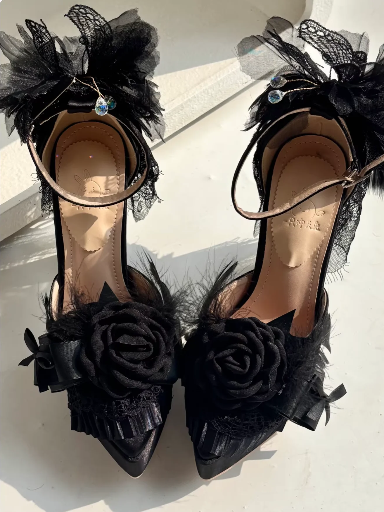 Feather Spirit - Classic Lolita Heel Shoes, Feather Decoration - Image 27
