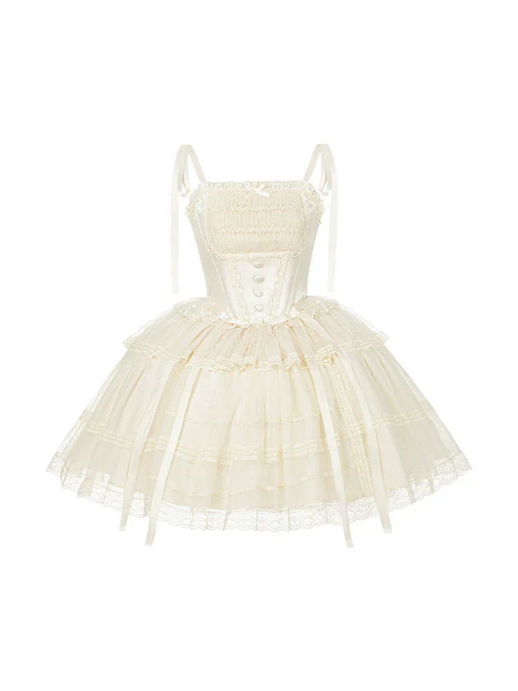 Confession Poem - Classic Lolita Corset JSK Set, Lace & Bows - Image 35