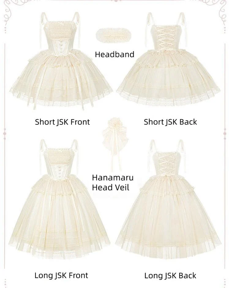 Confession Poem - Classic Lolita Corset JSK Set, Lace & Bows - Image 7