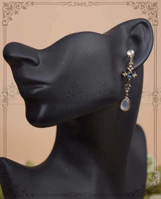 Classic Lolita Necklace & Earrings, Artificial Pearl Rhinestone - Image 9