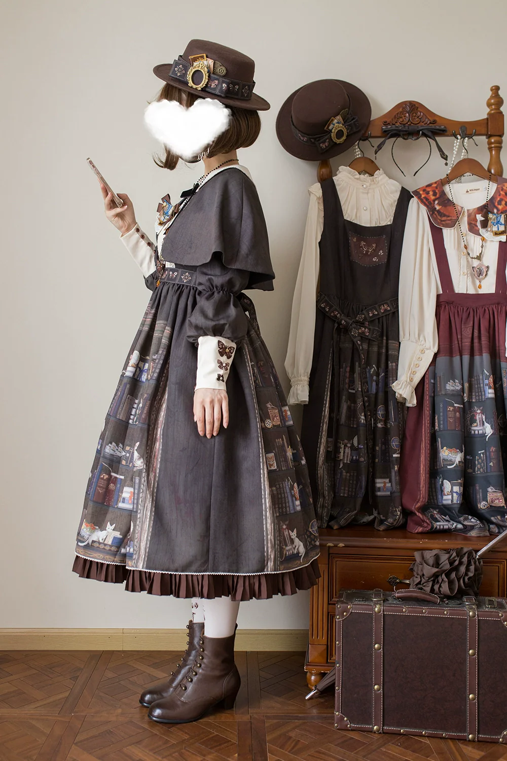 German Bookshelf - Classic Lolita OP Dress & Detachble Cape - Image 16