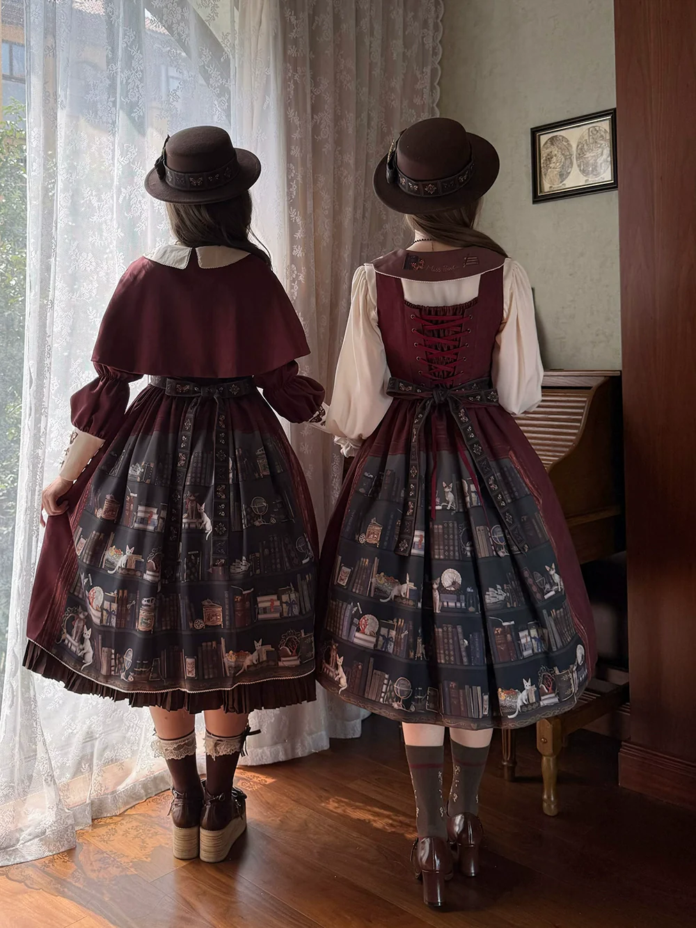 German Bookshelf - Classic Lolita OP Dress & Detachble Cape - Image 48