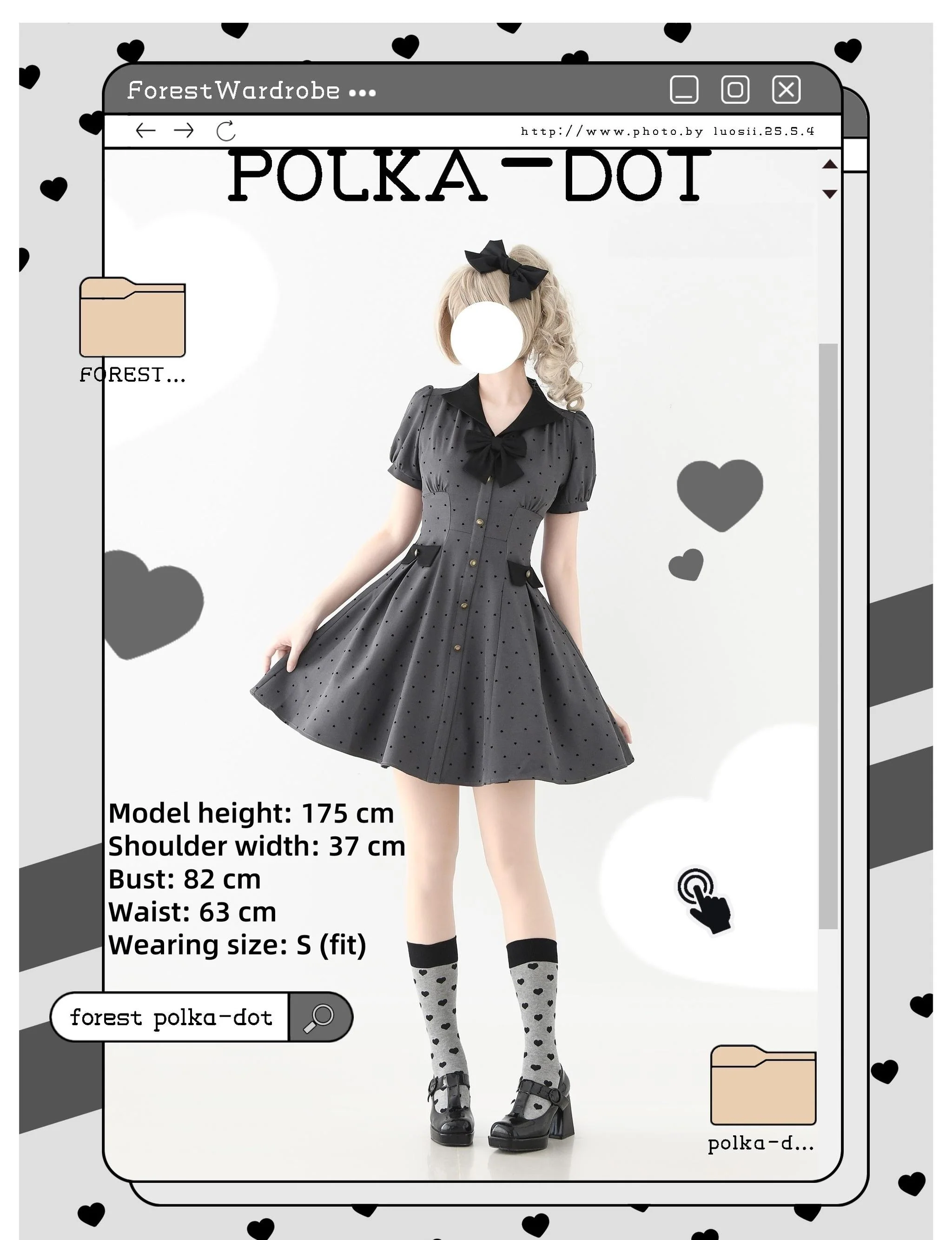 Forest Polka-Dot - Classic Lolita OP Dress With Polka Dots & Pockets - Image 15