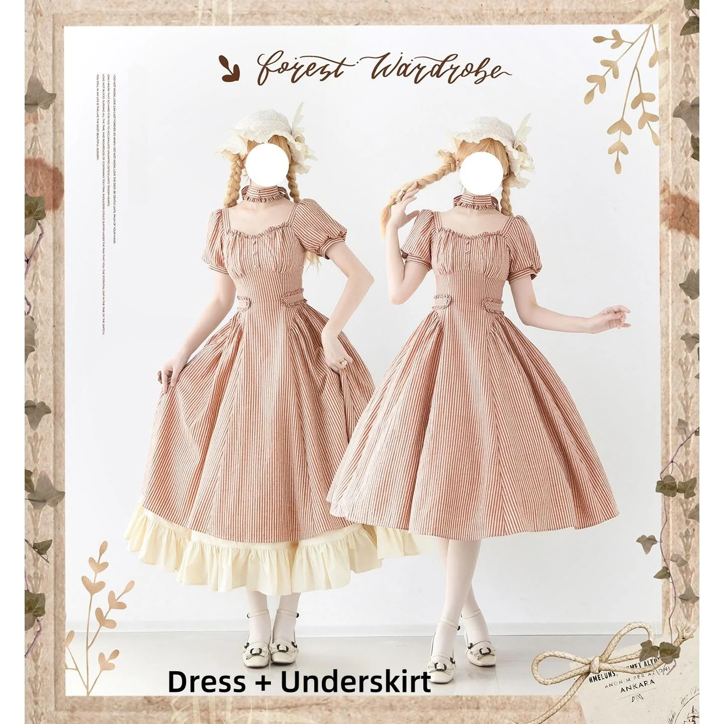 Chantilly Forest - Classic Lolita OP Dress With Square Neck & Underskirt - Image 39