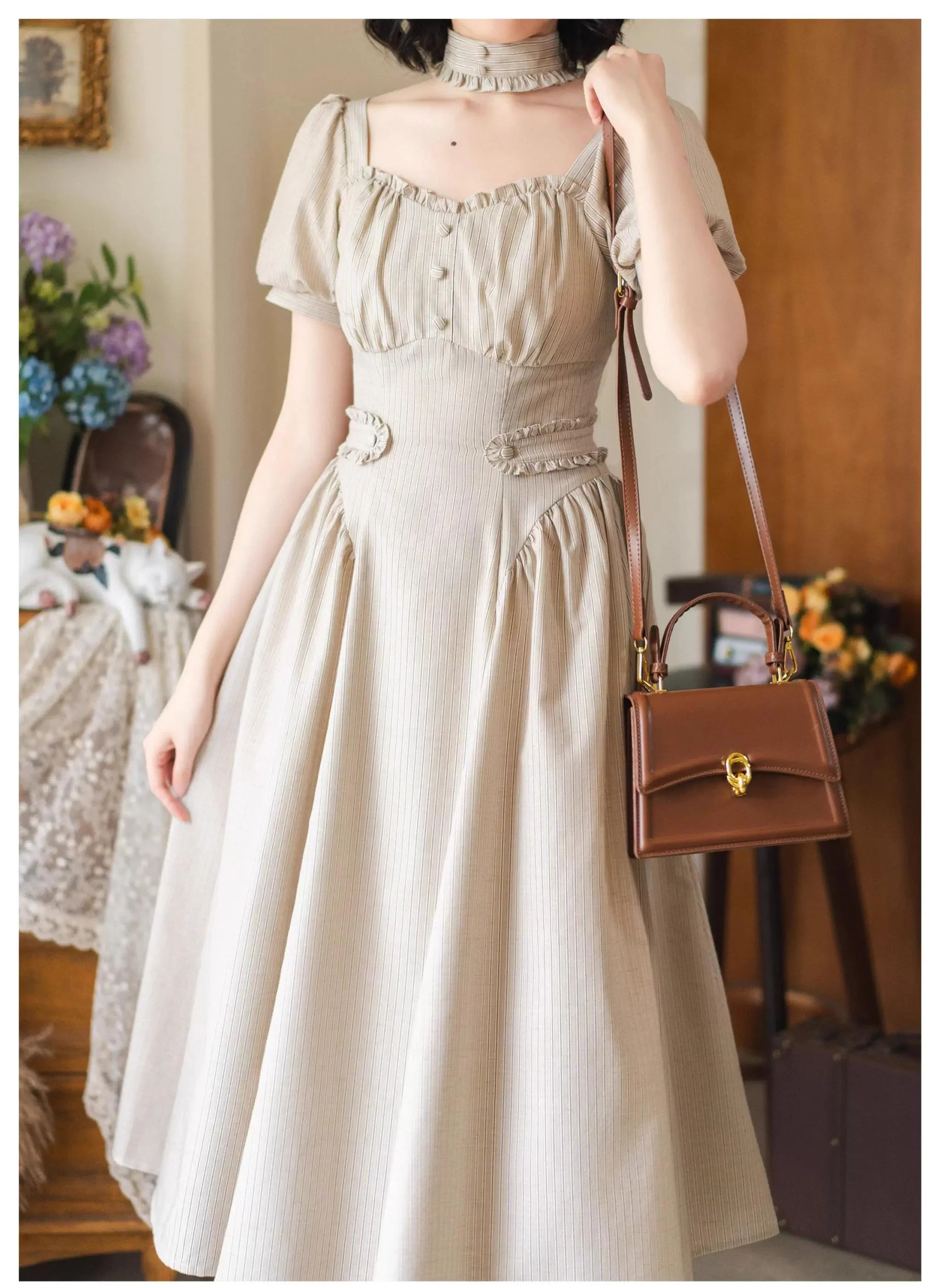 Chantilly Forest - Classic Lolita OP Dress With Square Neck & Underskirt - Image 48