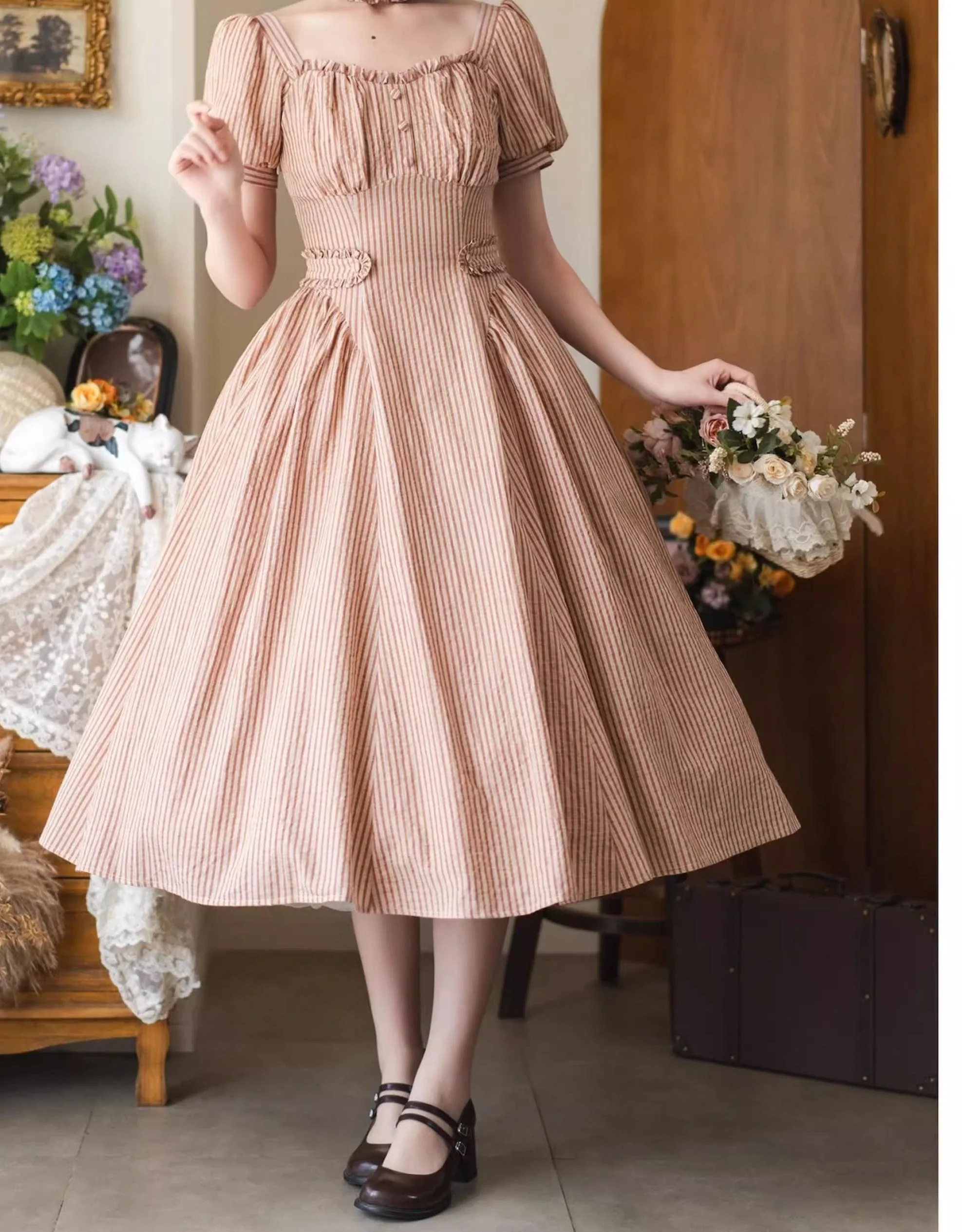 Chantilly Forest - Classic Lolita OP Dress With Square Neck & Underskirt - Image 54