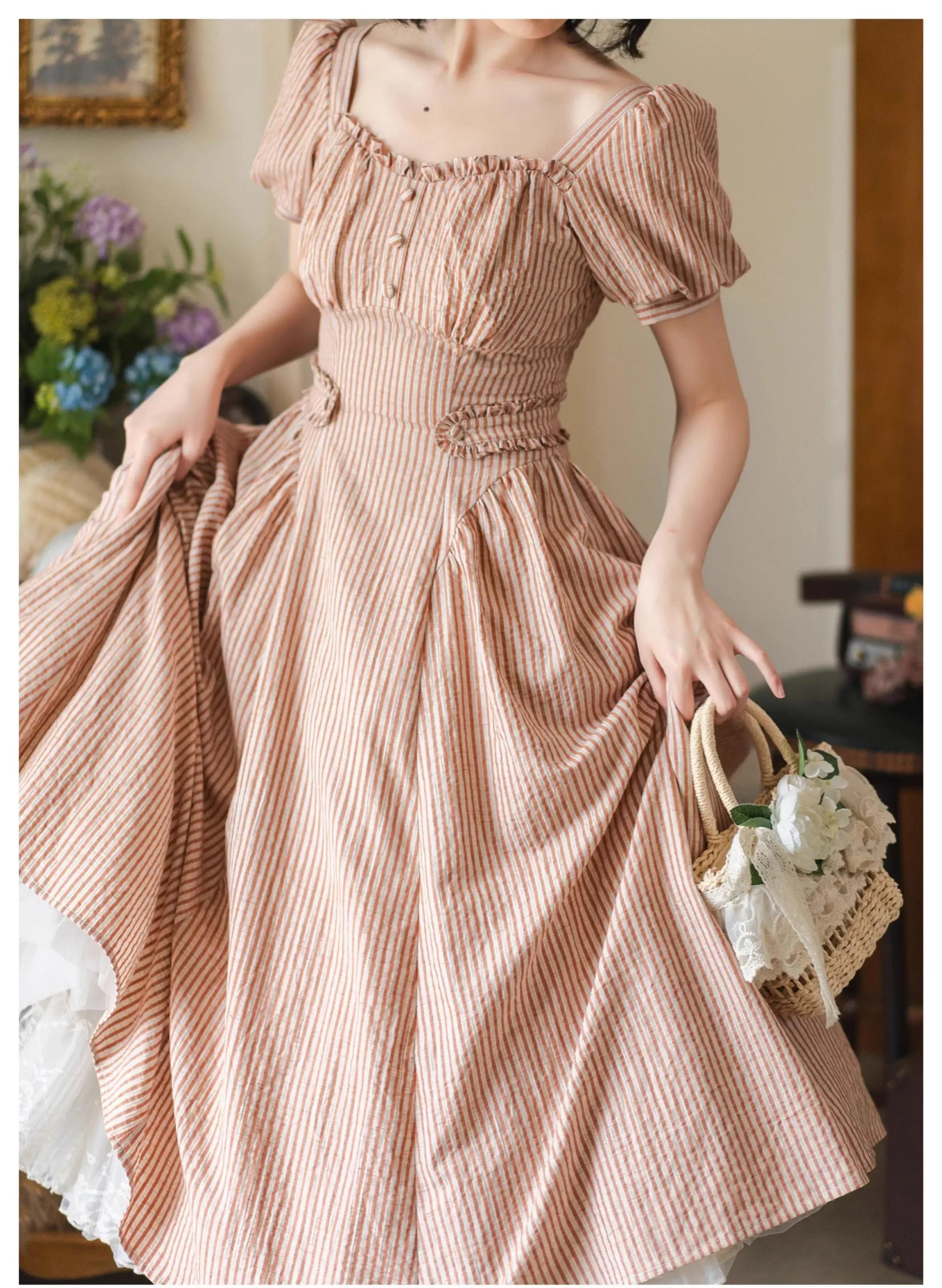 Chantilly Forest - Classic Lolita OP Dress With Square Neck & Underskirt - Image 55
