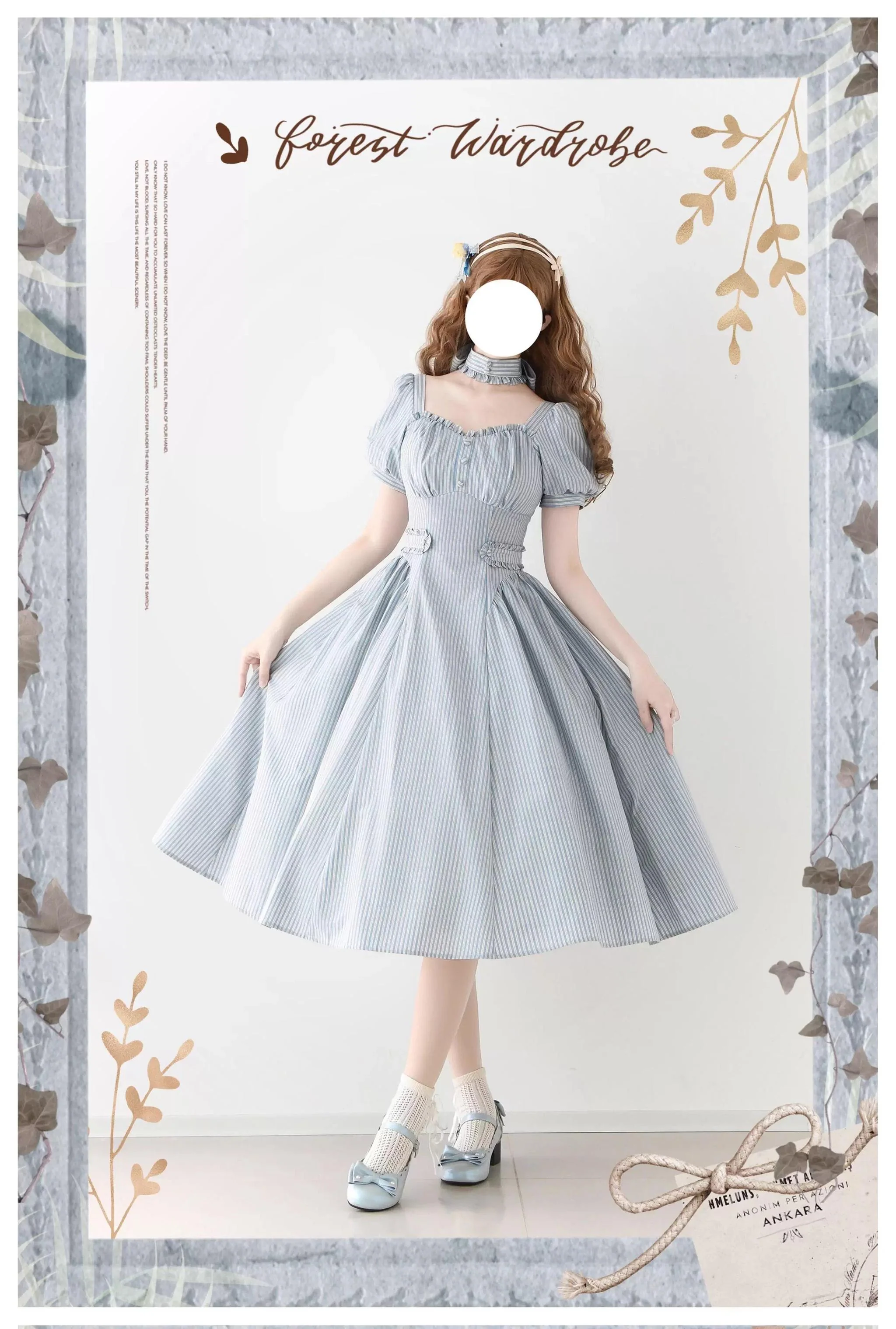 Chantilly Forest - Classic Lolita OP Dress With Square Neck & Underskirt - Image 6