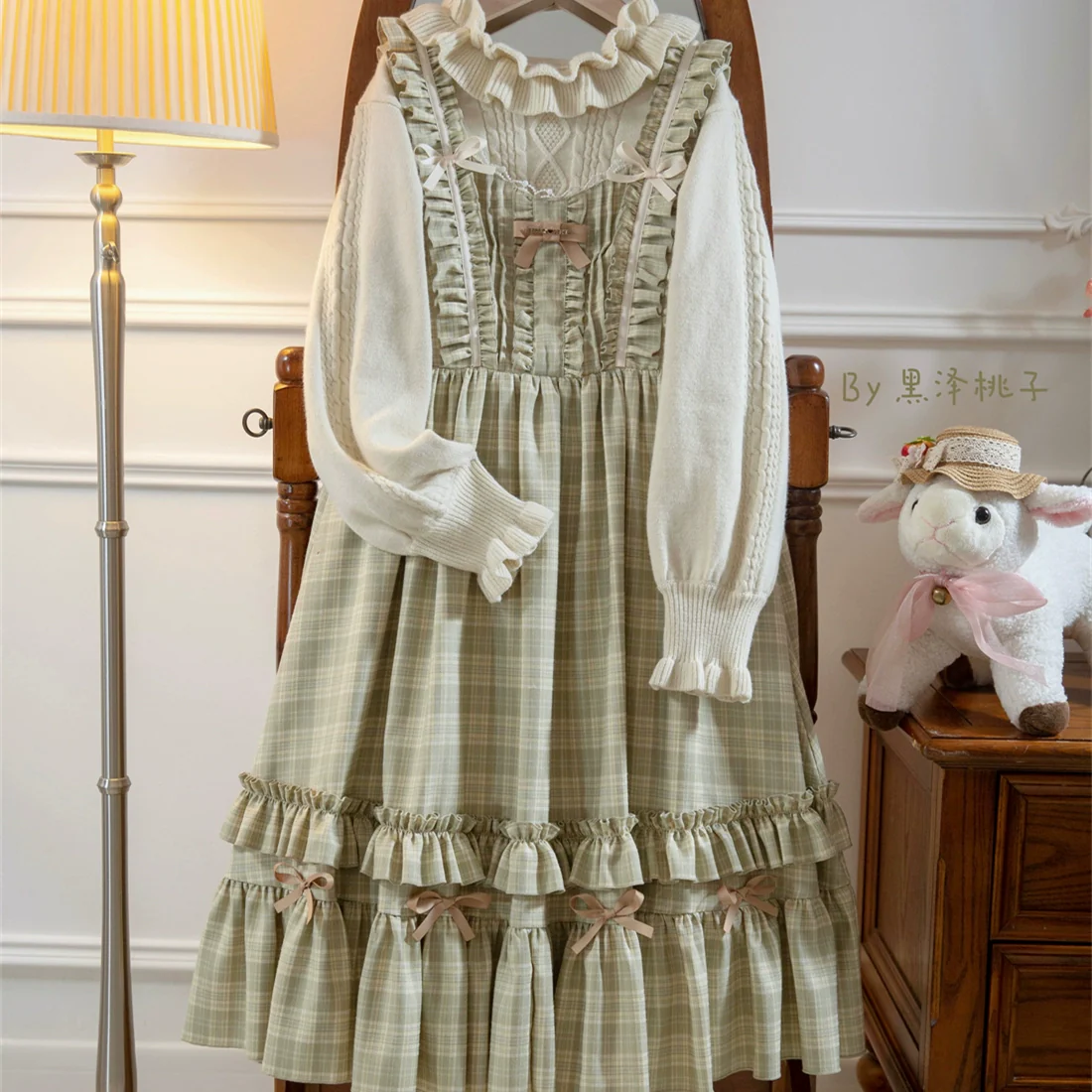 Green Fairy Tales - Plus Size Classic Lolita Plaid JSK Dress - Image 14