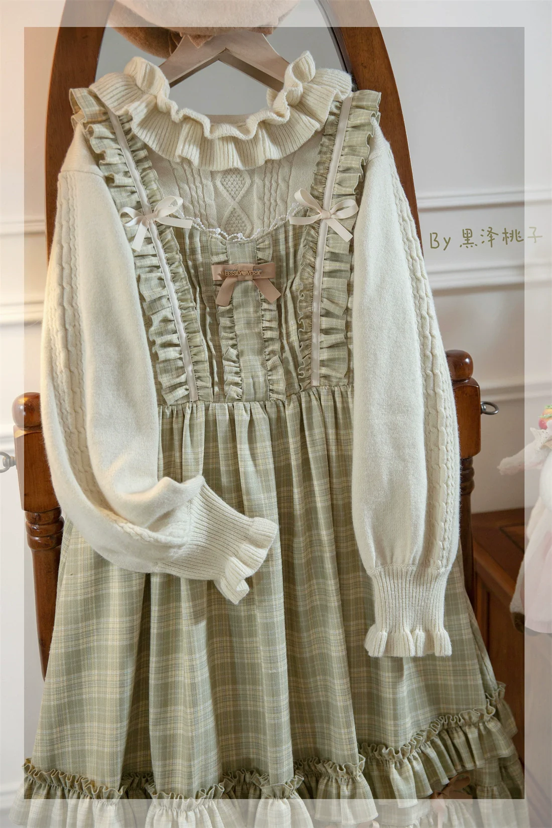 Green Fairy Tales - Plus Size Classic Lolita Plaid JSK Dress - Image 16