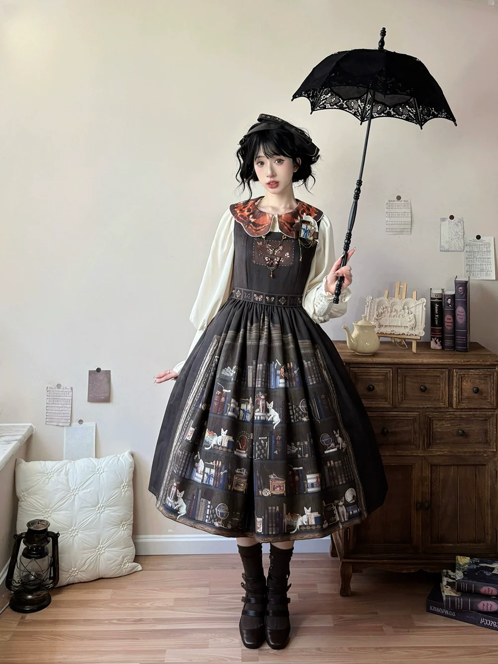 German Bookshelf - Classic Lolita Printed JSK Dress - Image 10