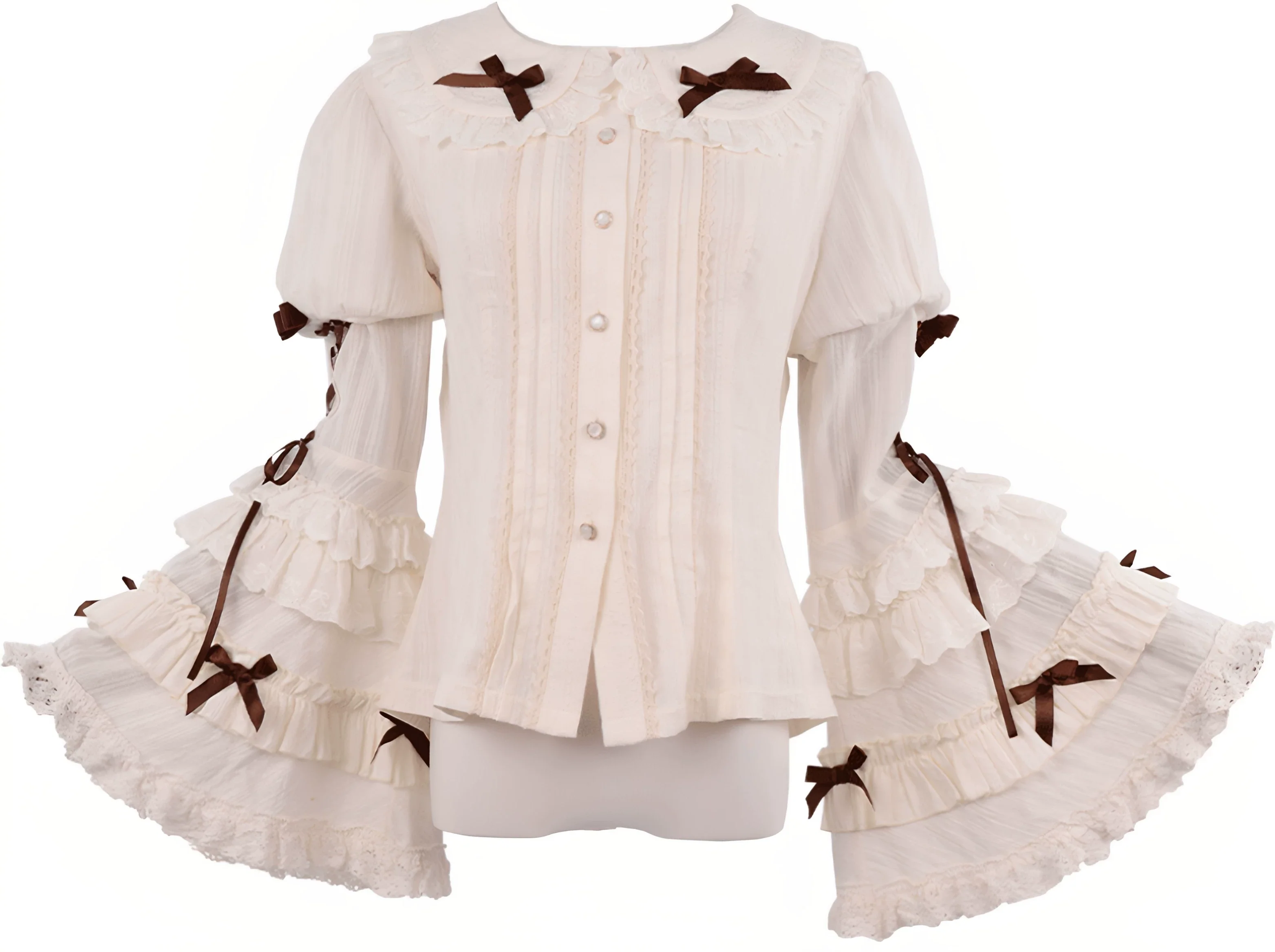 Antique Teddy Bear - Classic Lolita Printed JSK Dress with Ribbon Bows - Image 29