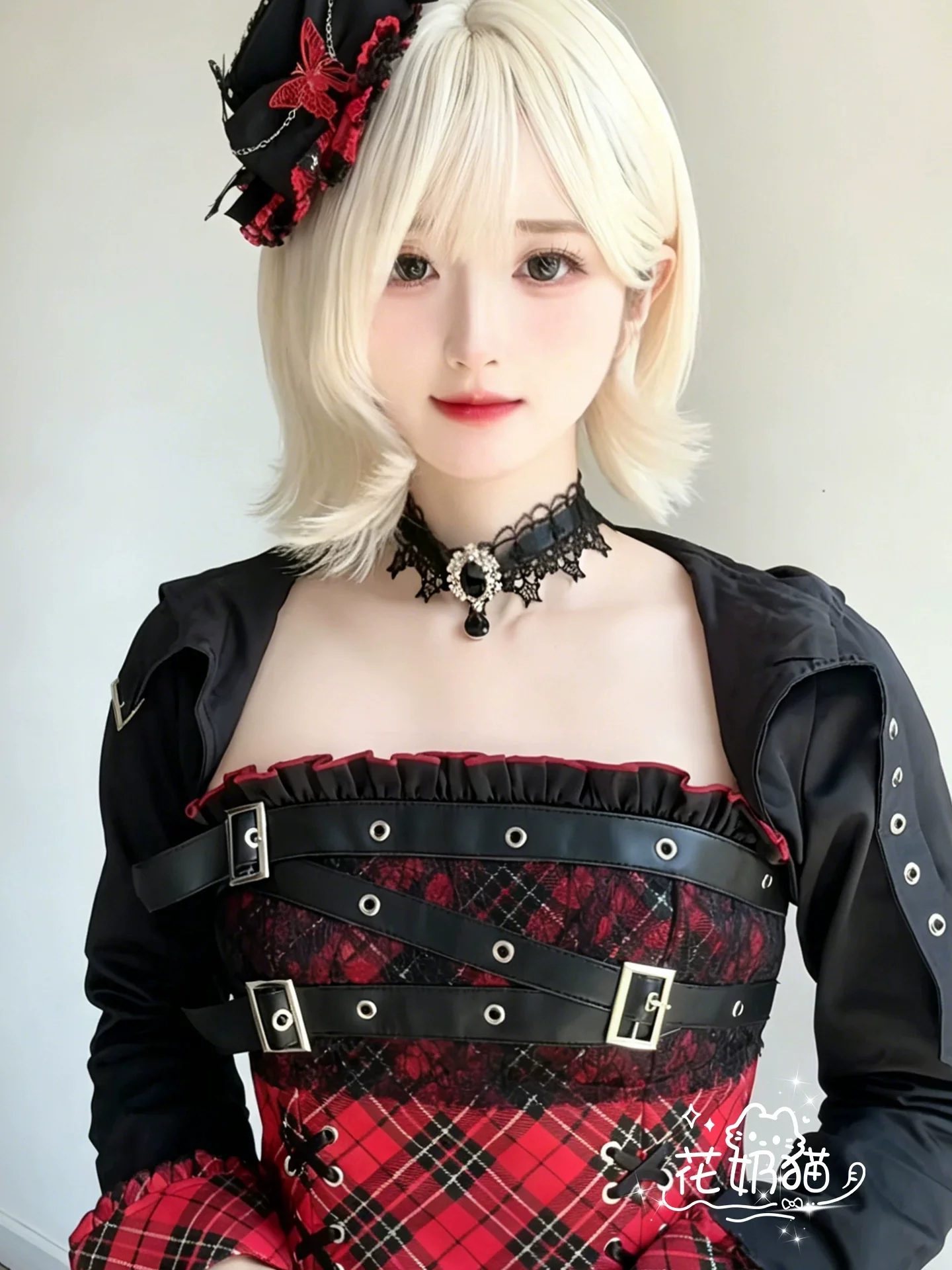 Classic Lolita Rhinestone Pendant Choker, Adjustable Chain - Image 6