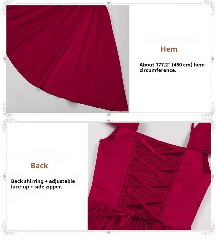 For Beloved - Classic Lolita Satin JSK Dress Set, Fishbone Waist - Image 14