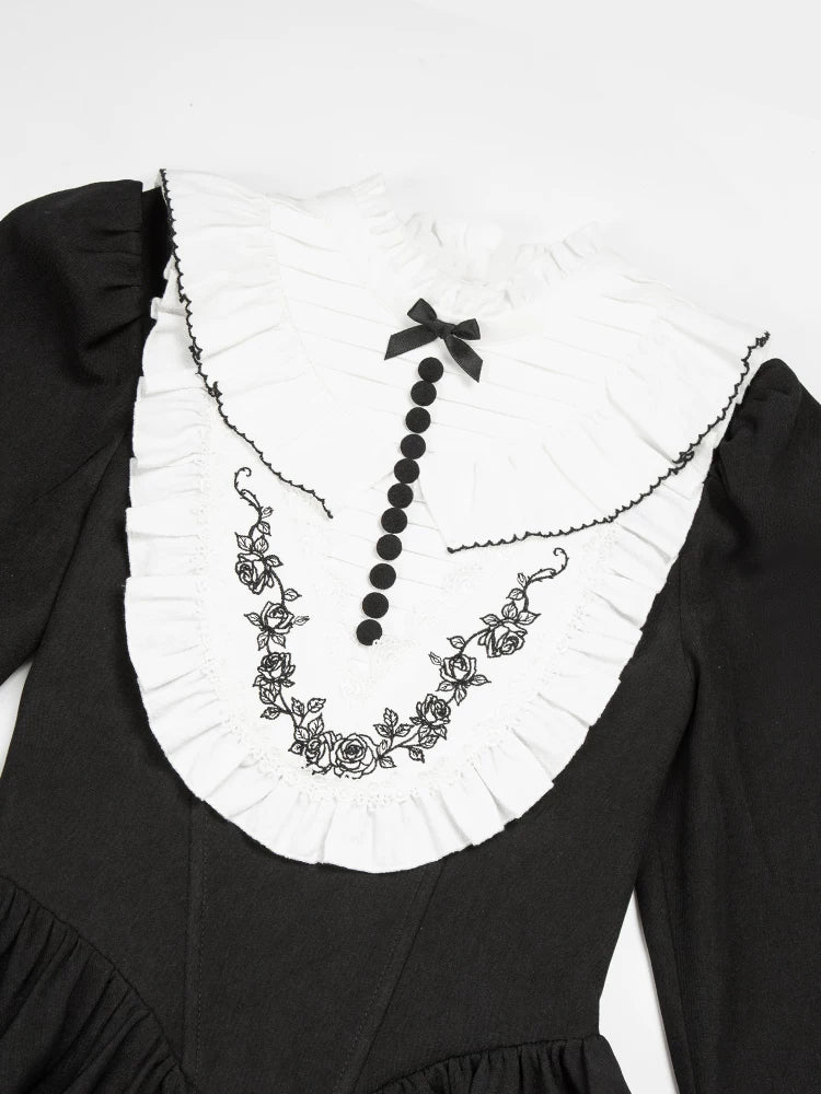 Audrey's Reply - Classic Lolita Square Neck OP, Detachable Embroidered Collar - Image 26