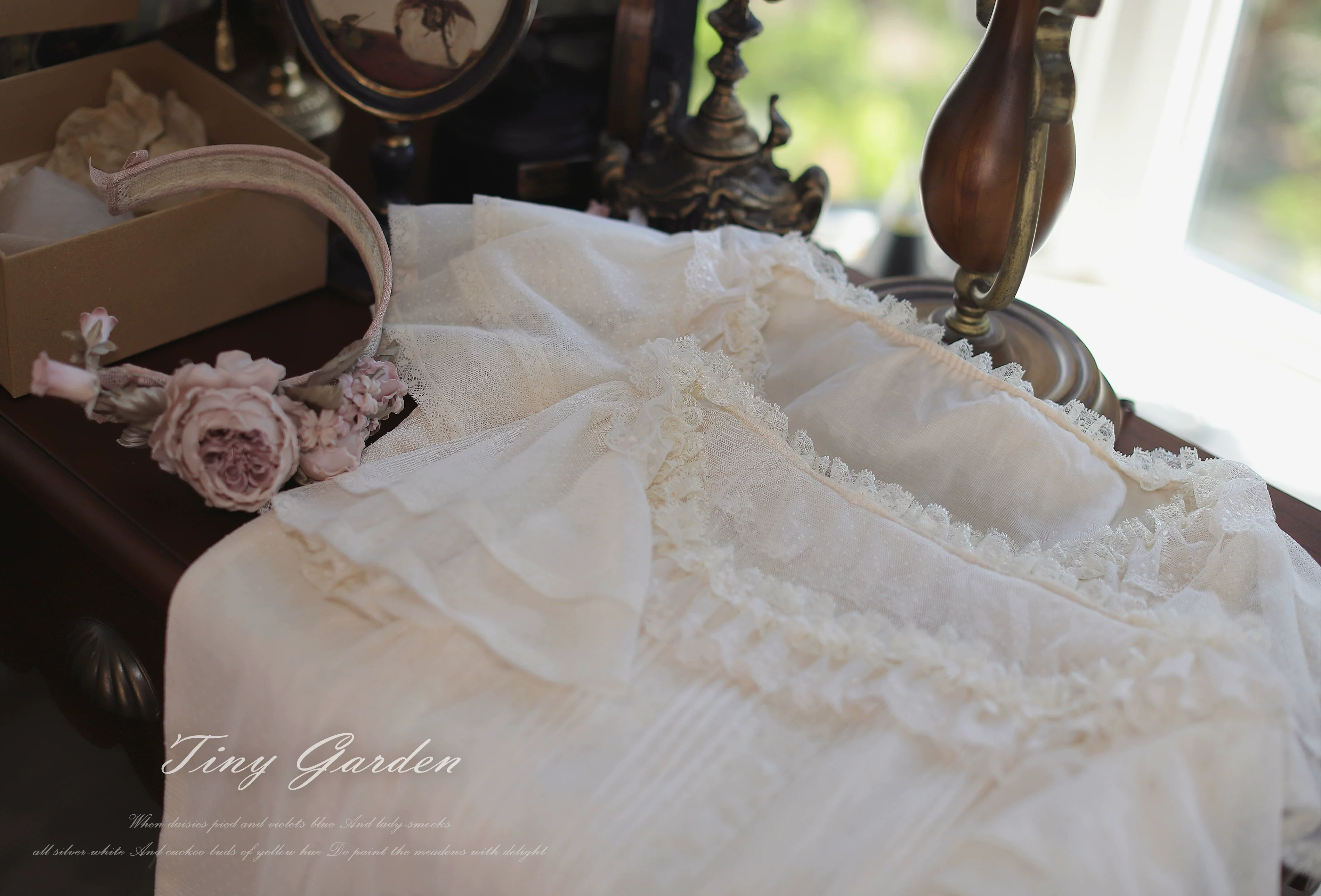 Classic Lolita Square Neck Polka-dot Tulle Blouse - Image 7