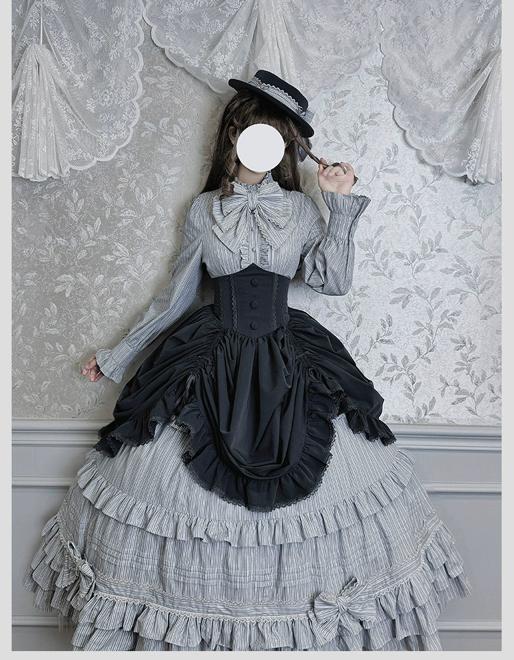 Duke of Victoria - Classic Lolita Striped Blouse - Image 11