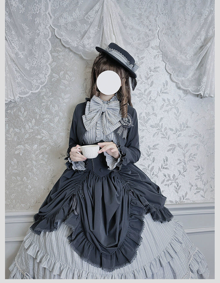 Duke of Victoria - Classic Lolita Striped Blouse - Image 12