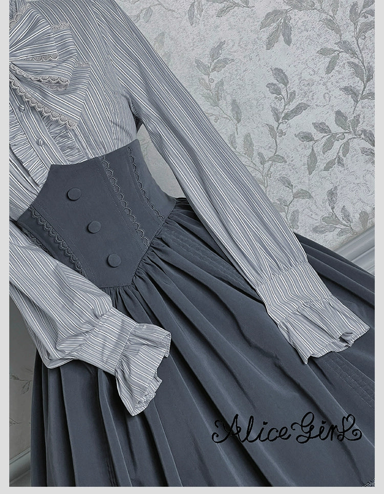 Duke of Victoria - Classic Lolita Striped Blouse - Image 26