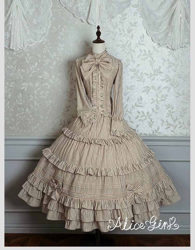 Duke of Victoria - Classic Lolita Striped Blouse - Image 30