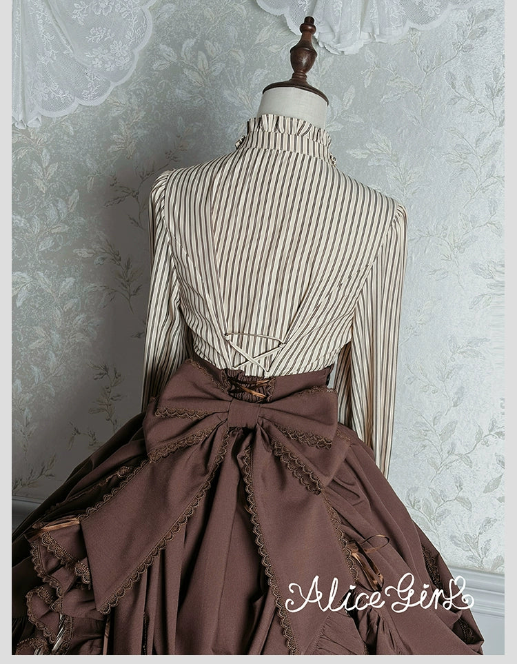 Duke of Victoria - Classic Lolita Striped Blouse - Image 37