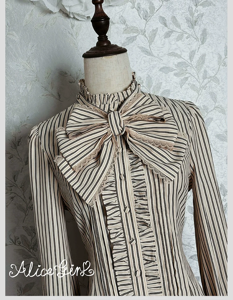 Duke of Victoria - Classic Lolita Striped Blouse - Image 38