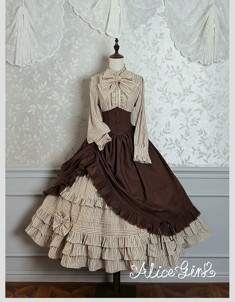 Duke of Victoria - Classic Lolita Striped Blouse - Image 43