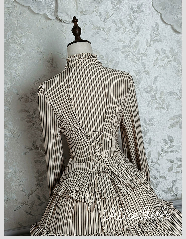 Duke of Victoria - Classic Lolita Striped Blouse - Image 7