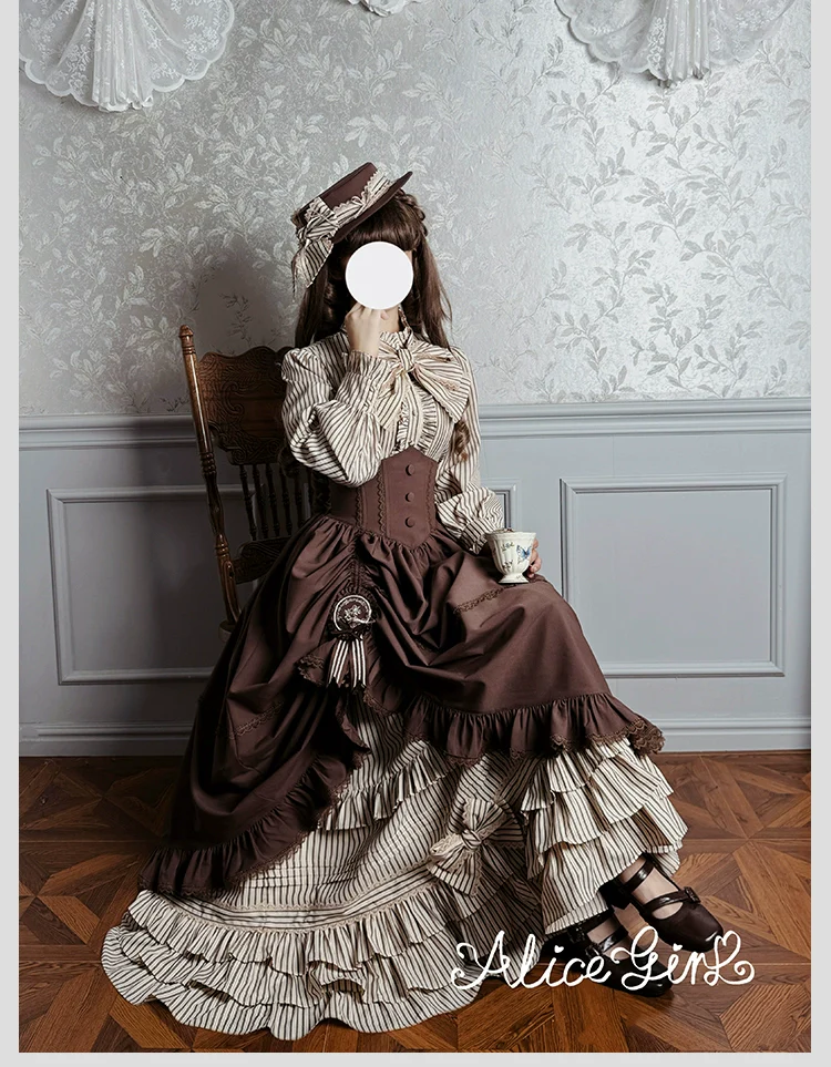 Duke of Victoria - Classic Lolita Striped Blouse - Image 9