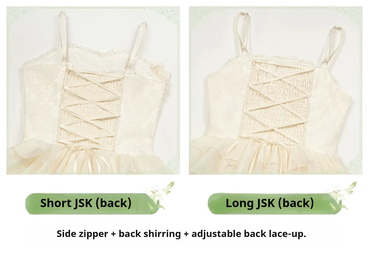 MistKiss Lily - Classic Lolita Tiered Hem JSK Dress, Fishbone Waist - Image 15
