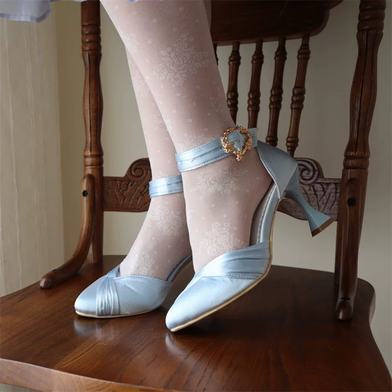 Coronation - Classic Lolita Wine Glass Shaped Heels Shoes, Detachable Bow - Image 20