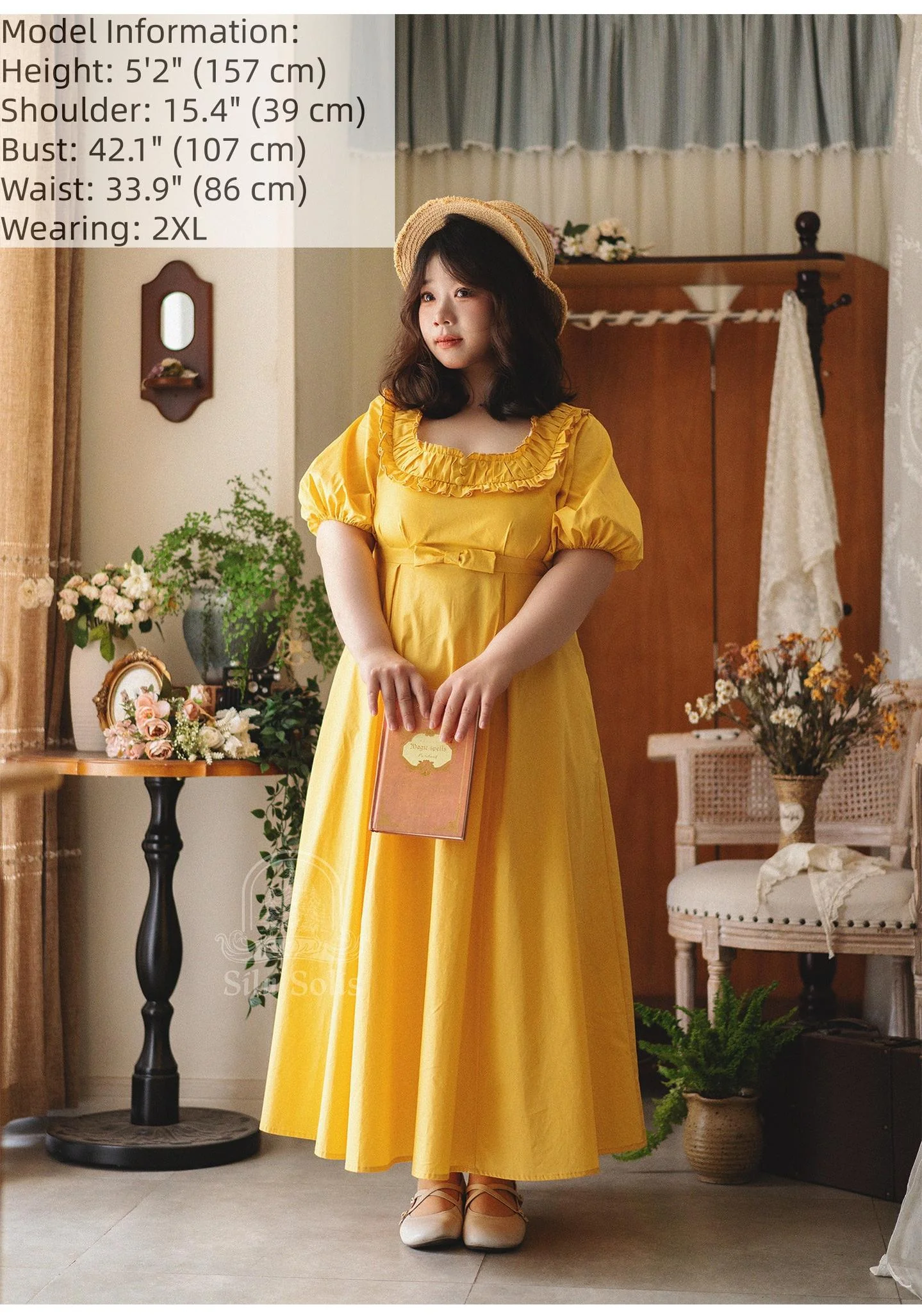 Morning Forest - Cotton Empire Waist OP Dress with Built-in Bra Pads - Image 9