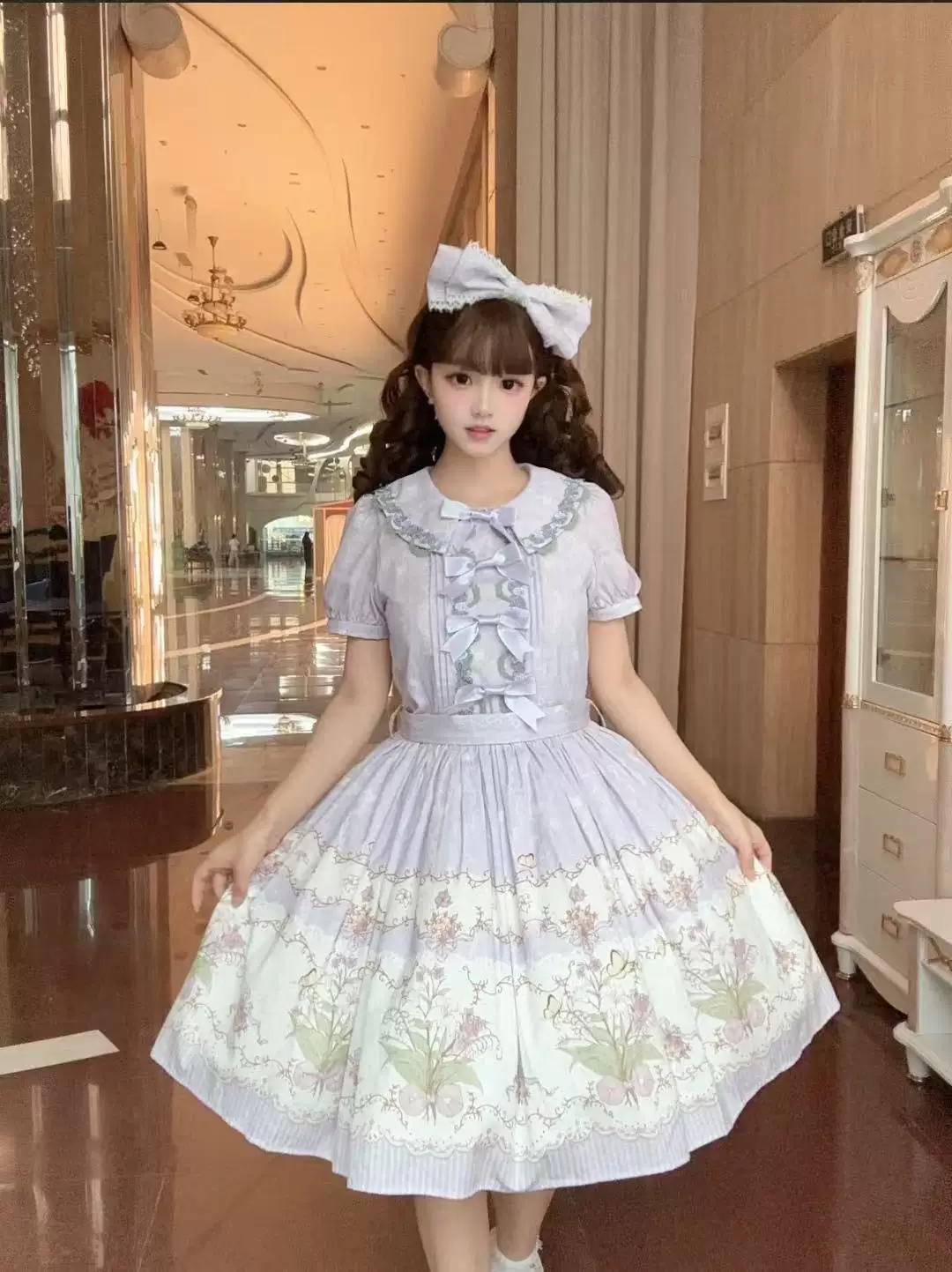Jenny Flower - Cotton Old School Lolita Floral Printed OP Dress - Image 3