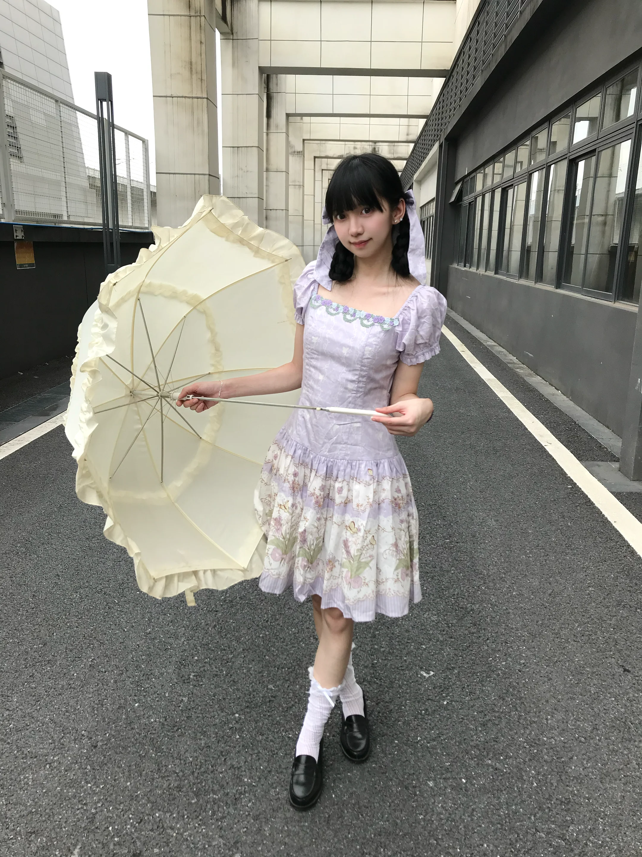 Jenny Flower - Cotton Old School Lolita Floral Printed OP Dress - Image 9