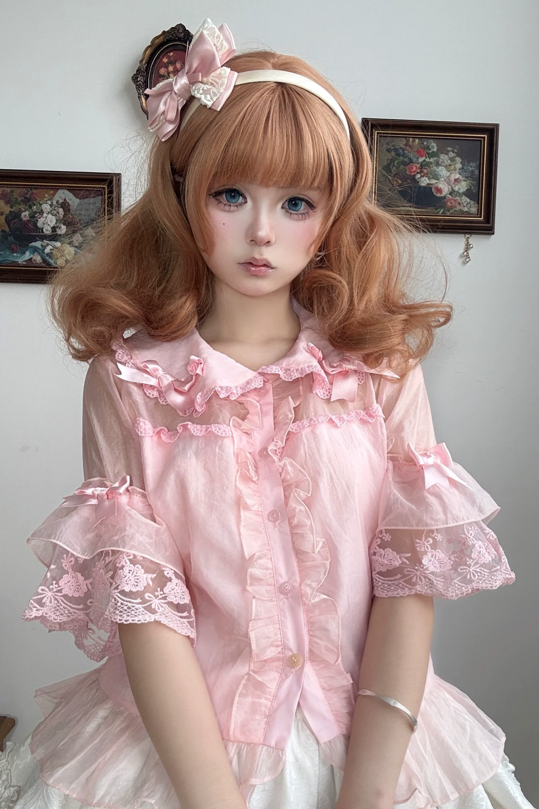 Otome Heart - Cotton Old School Lolita JSK Dress Suit, Heart-Shaped Lace Trim - Image 39
