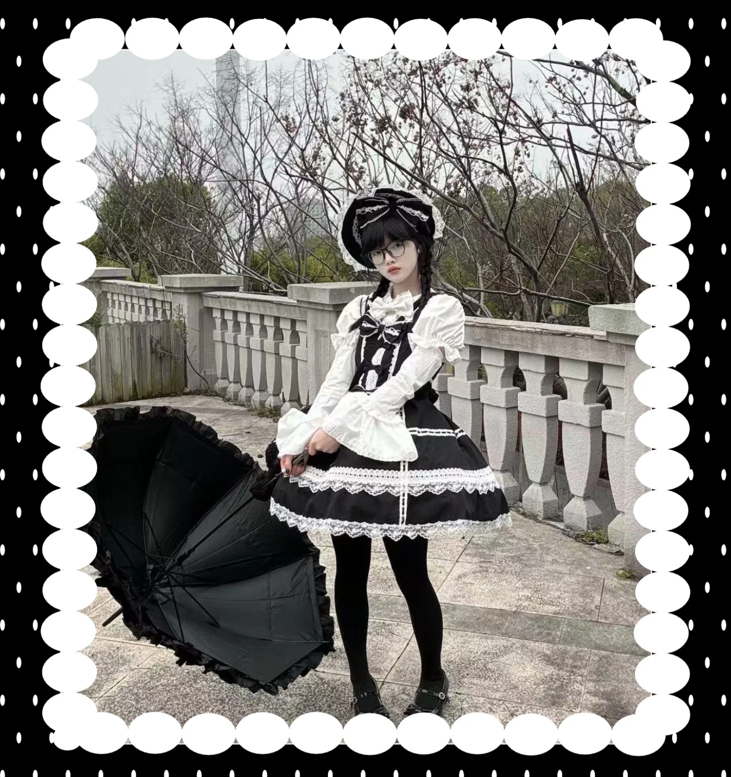 Old Heartache - Cotton Old School Lolita JSK Dress with Bows - Image 10