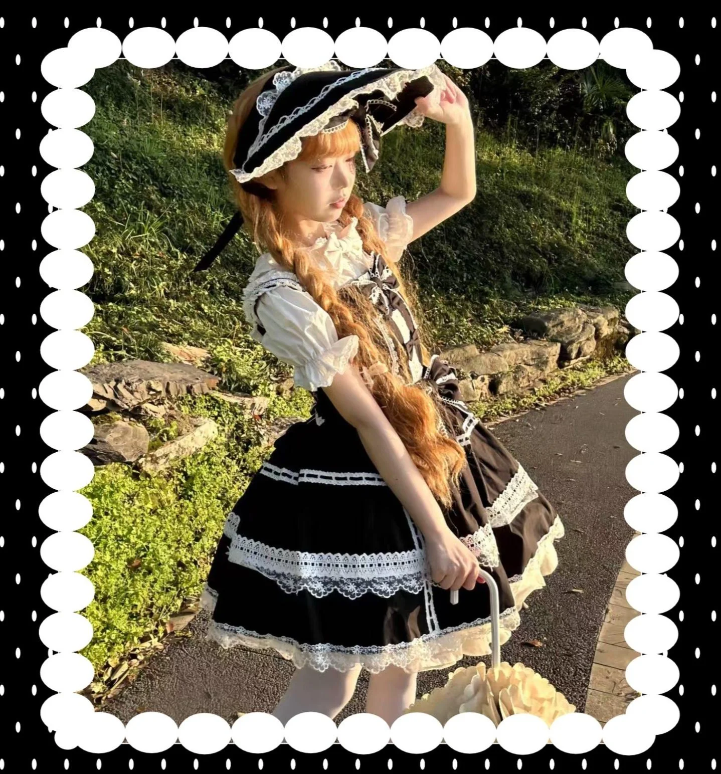 Old Heartache - Cotton Old School Lolita JSK Dress with Bows - Image 11