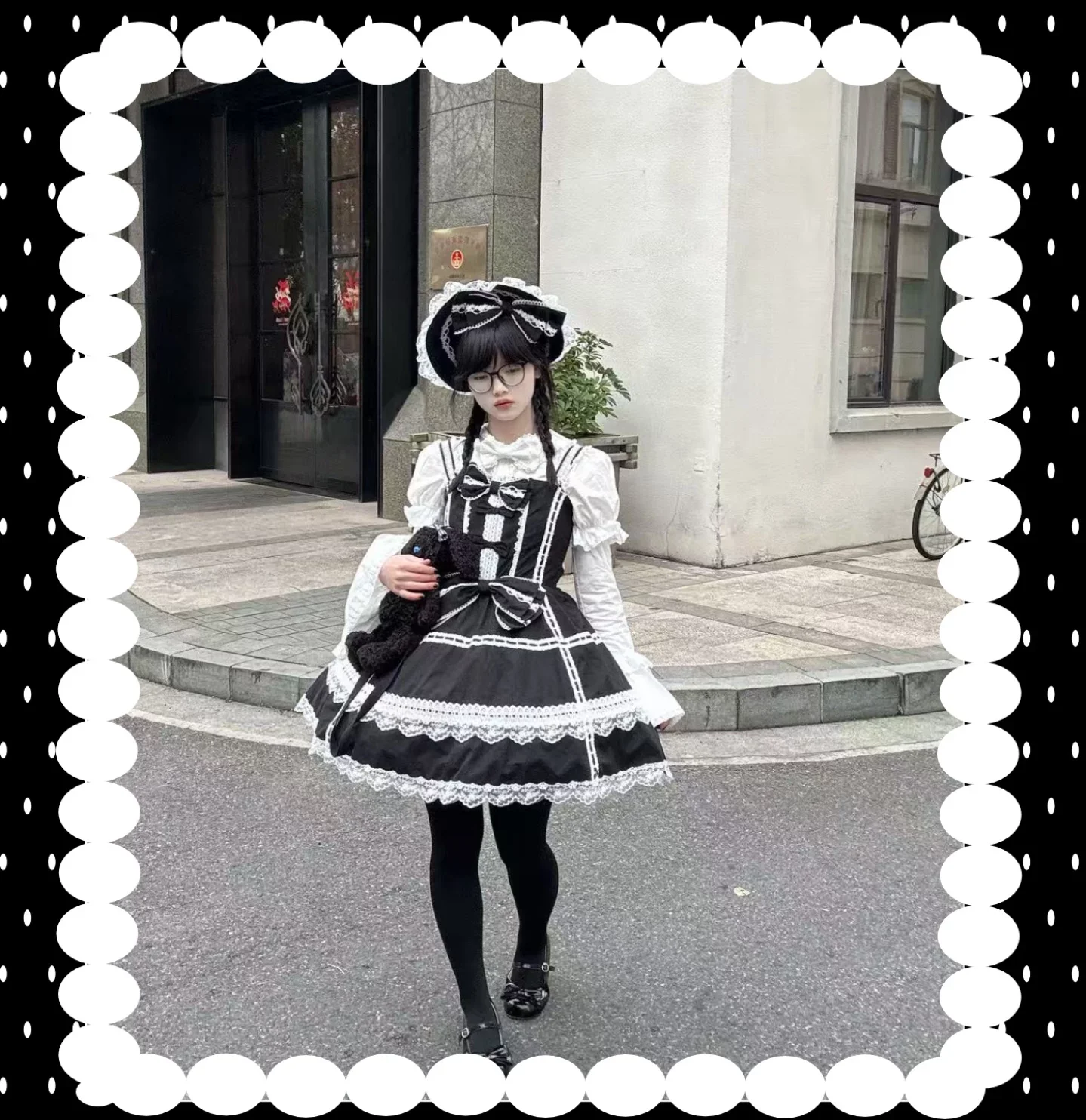 Old Heartache - Cotton Old School Lolita JSK Dress with Bows - Image 9